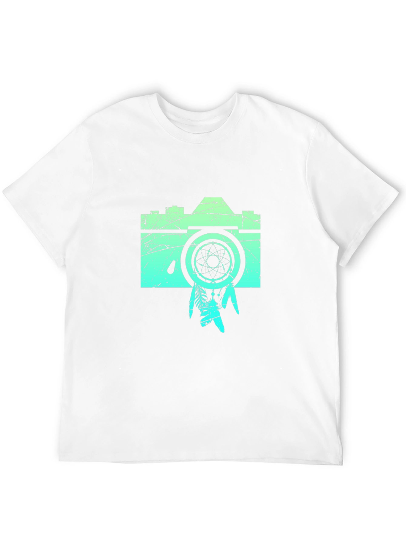 Black Retro Camera Graphic Tee -  Black Cotton Blend Shirt view 12
