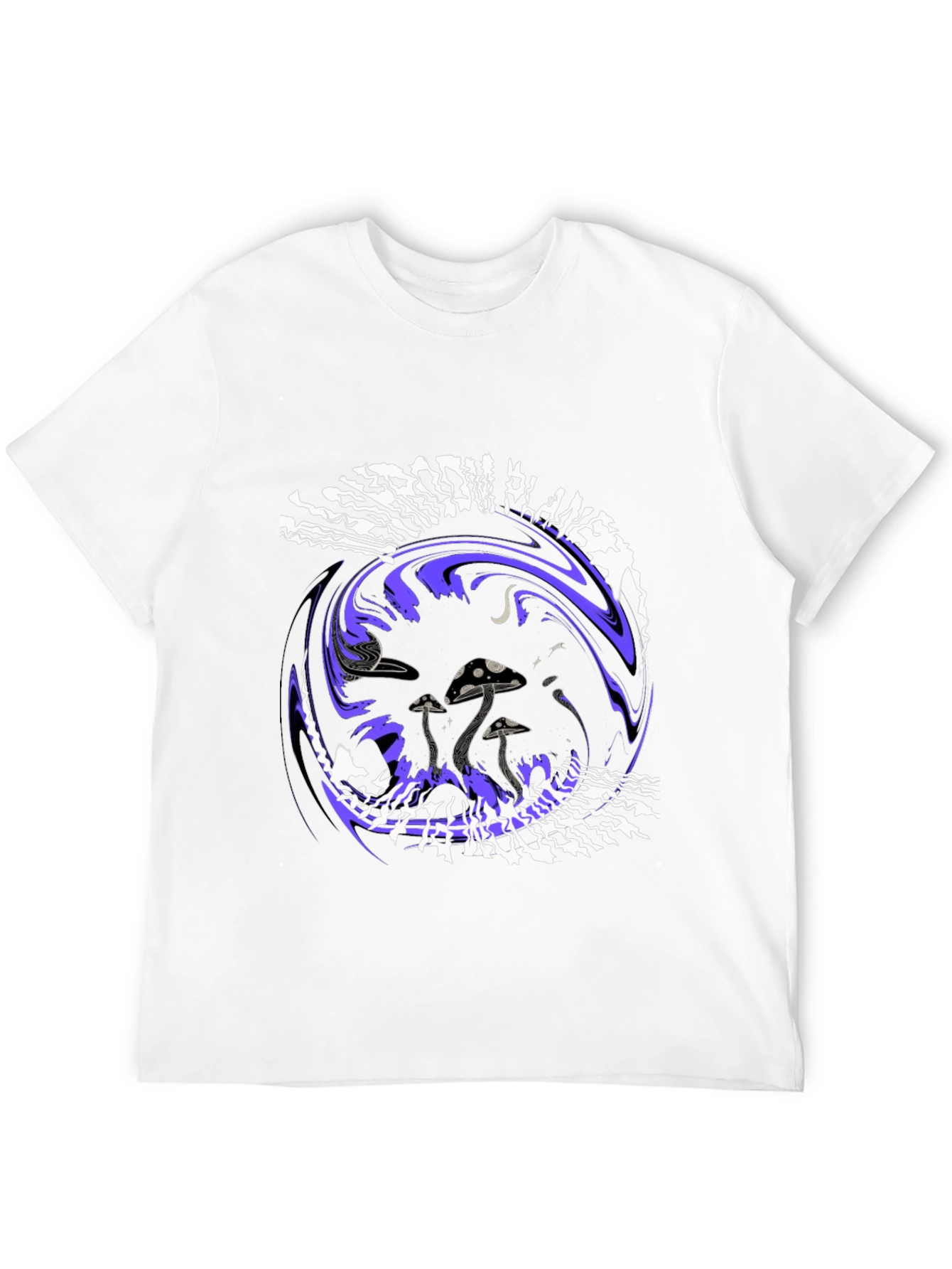 Black Mushroom Planet Graphic Tee - Black Crew Neck T-Shirt view 12