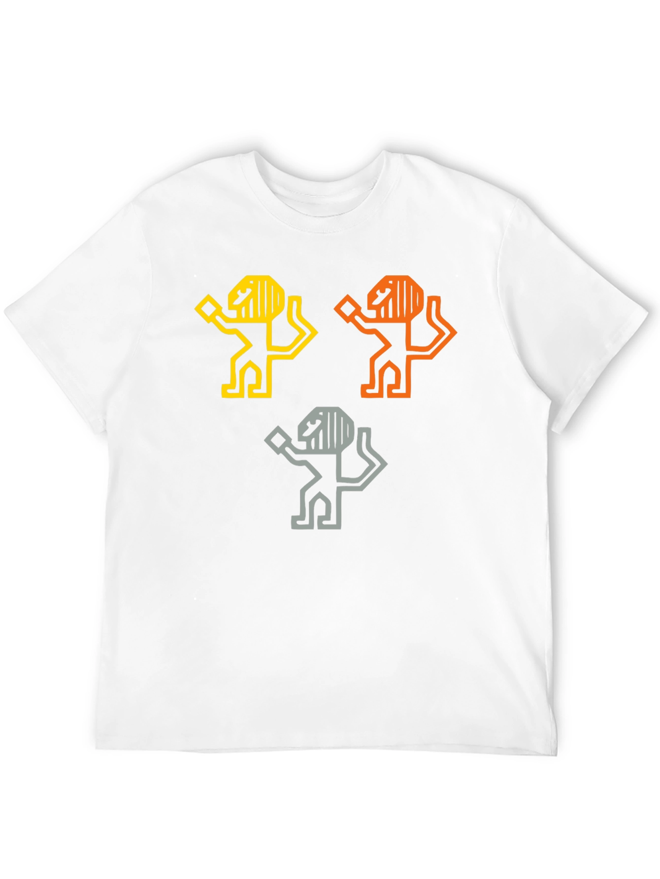 Black Geometric Lion Graphic Tee - Black view 12