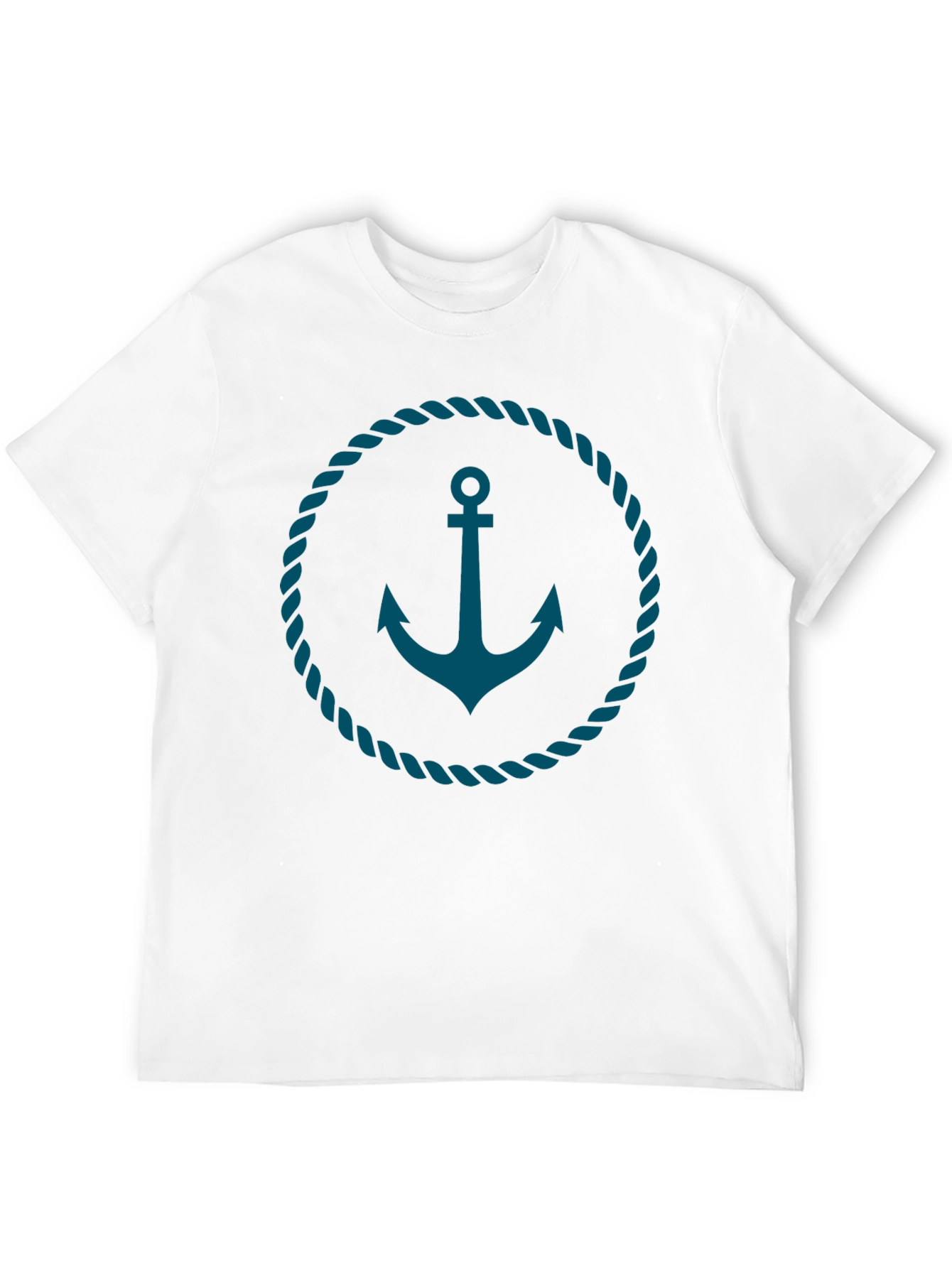 Black Nautical Anchor Graphic Tee - Black Cotton T-Shirt view 12