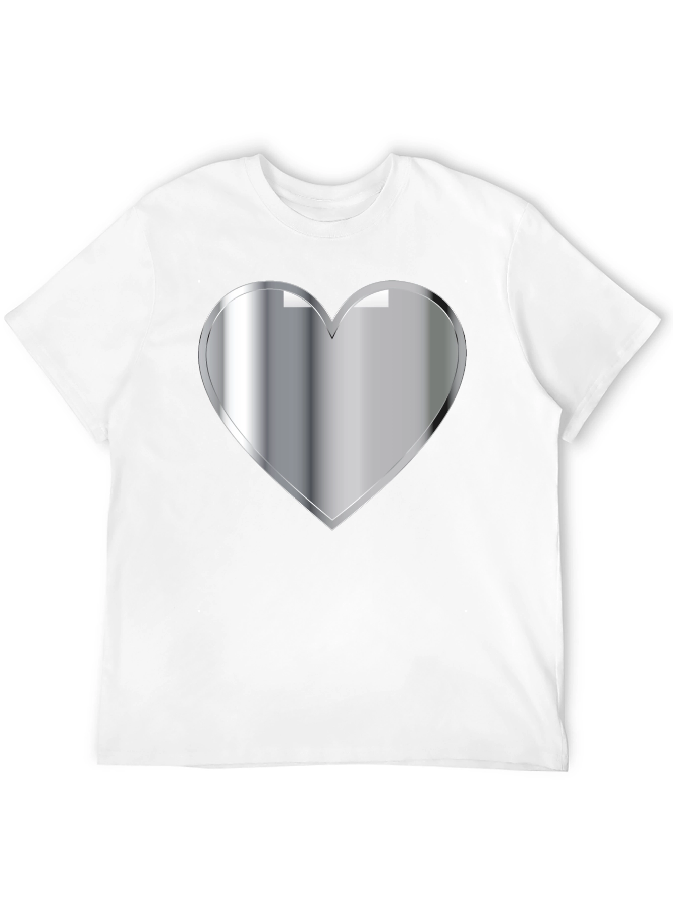 Black Silver Heart Graphic Black T-Shirt view 12