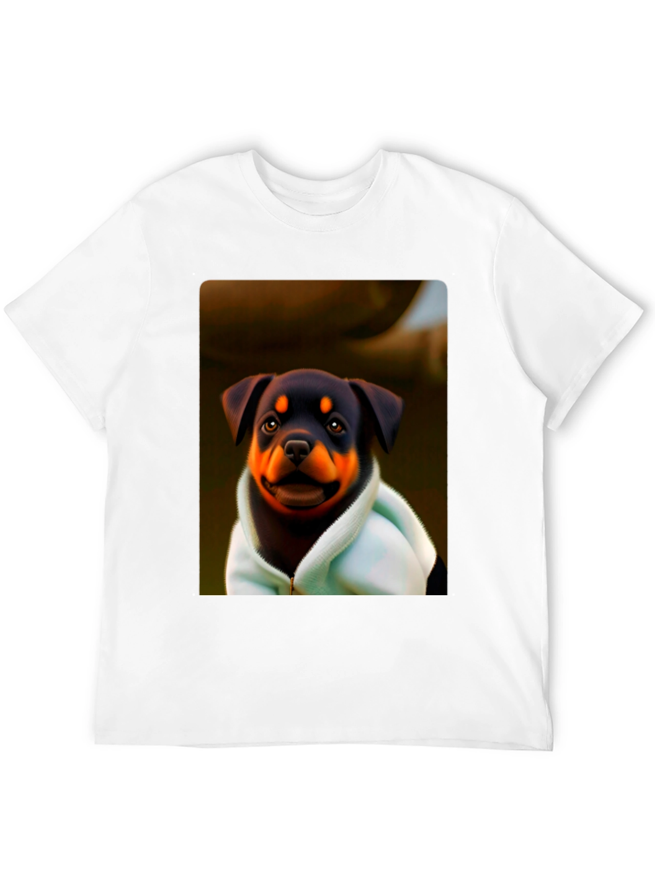 Black Rottweiler Puppy Hoodie T-Shirt - Cute Dog Tee view 12