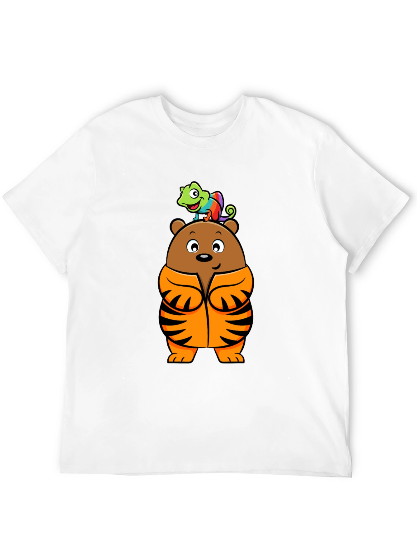 Black Bear and Chameleon Graphic Tee view 12