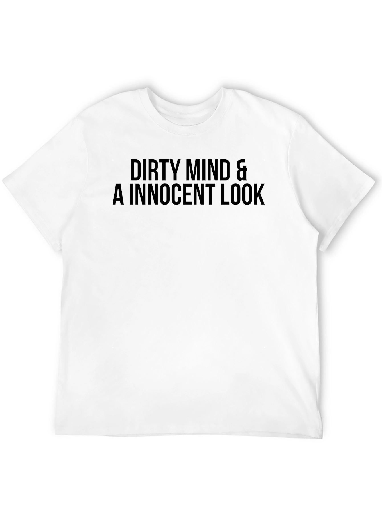Black Dirty Mind Innocent Look Graphic Tee Shirt view 12