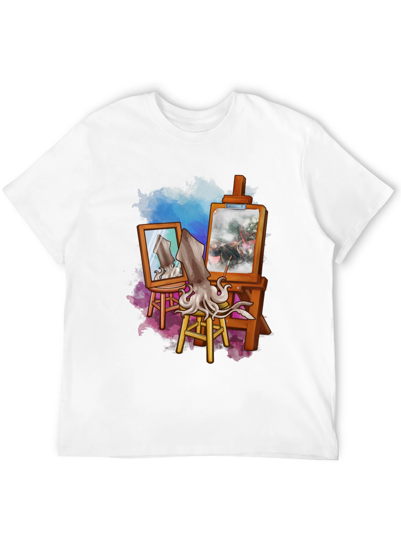 Black Artist Squid T-Shirt - Unique Graphic Tee view 12