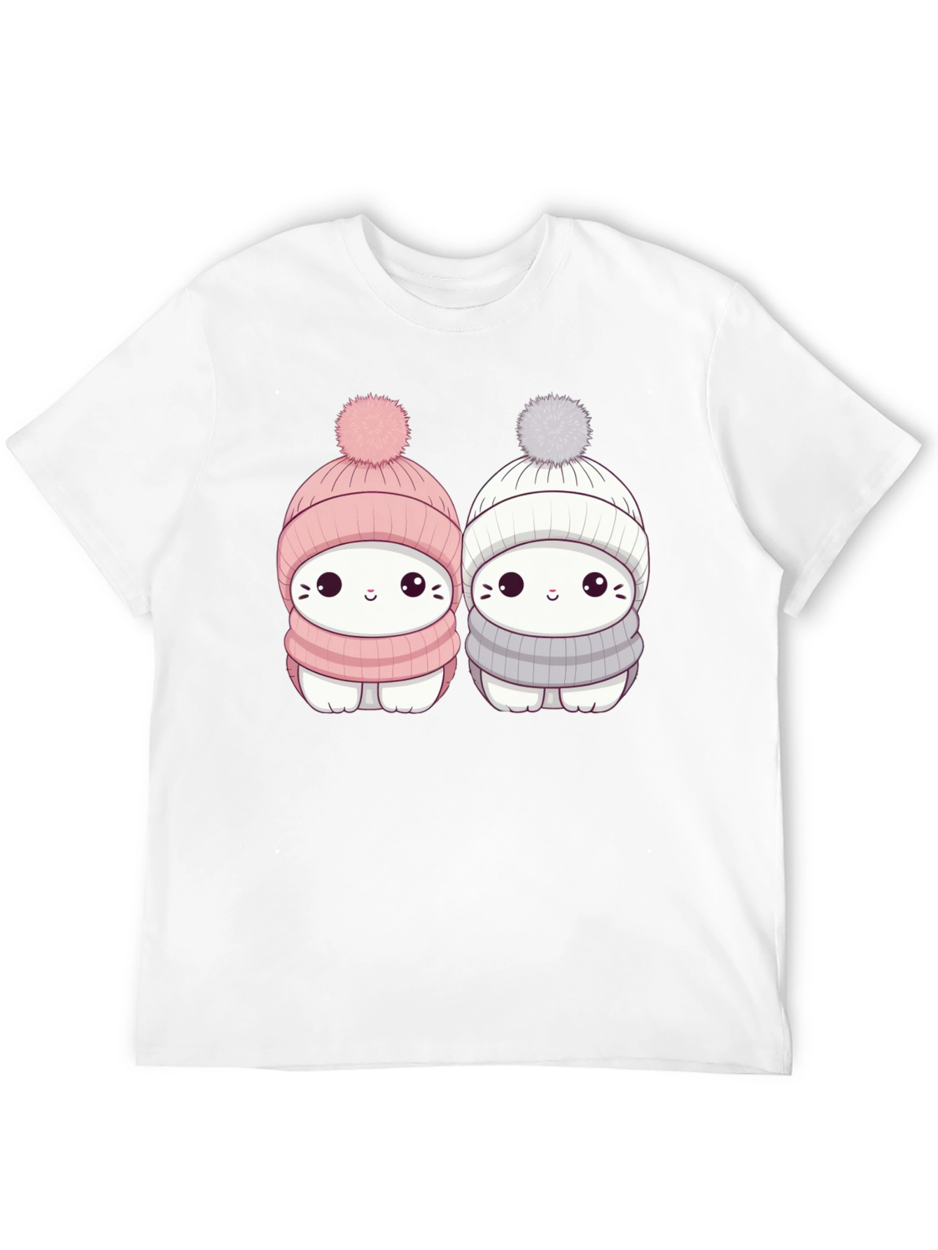 Black Cute Winter Cat T-Shirt view 12