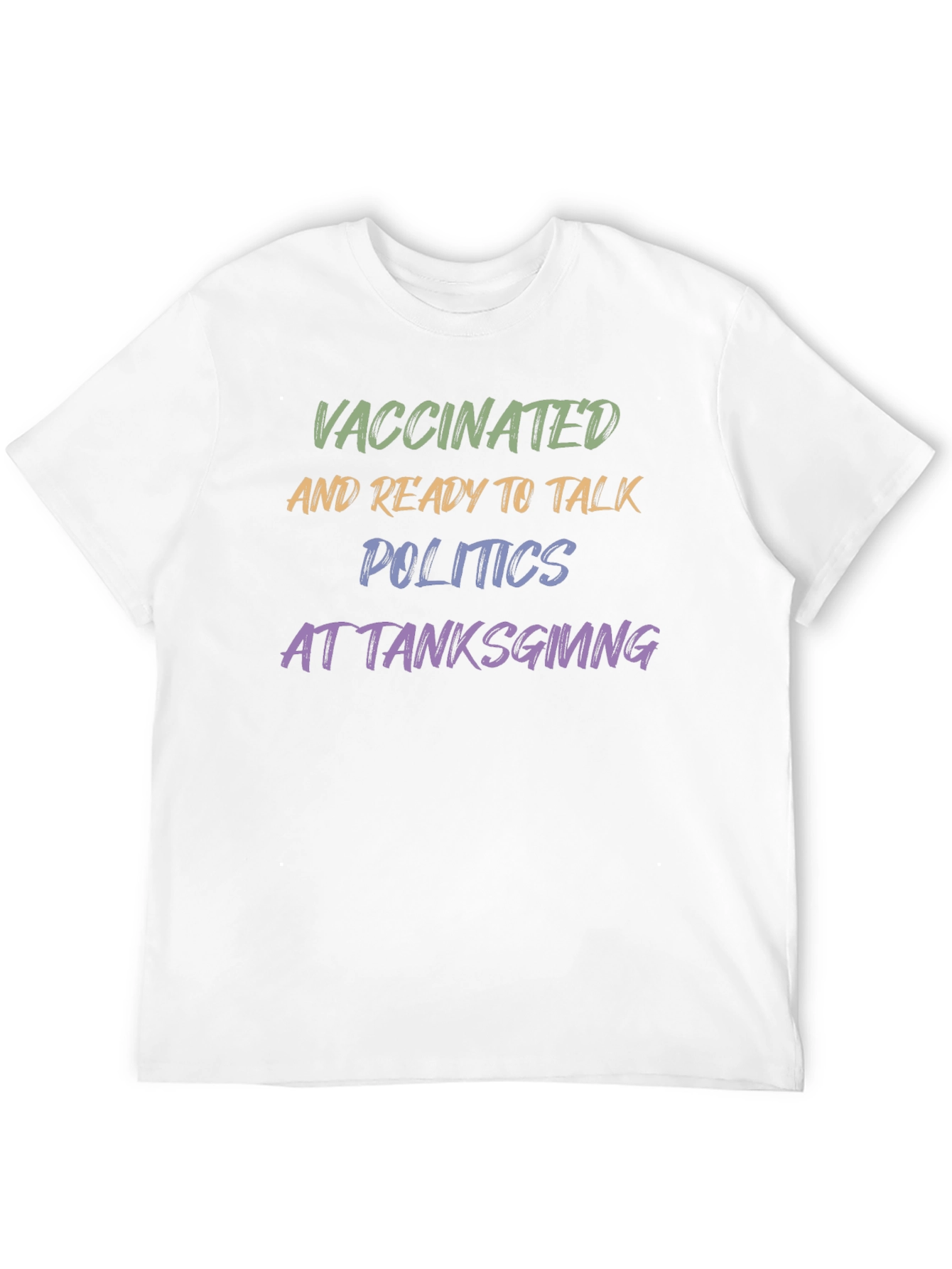 Black Vaccinated Politics Thanksgiving T-Shirt view 12