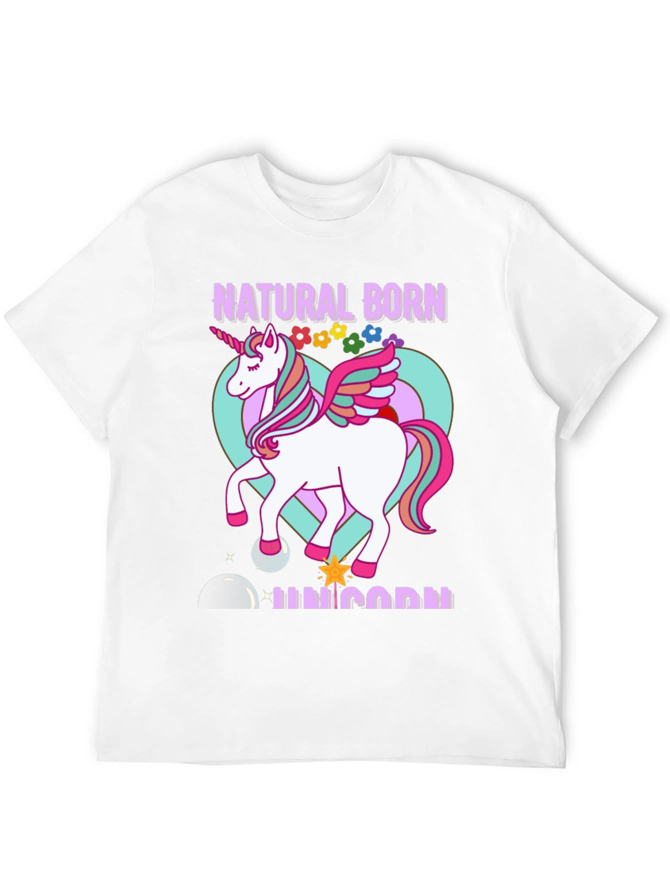 Black Natural Born Unicorn T-Shirt view 12