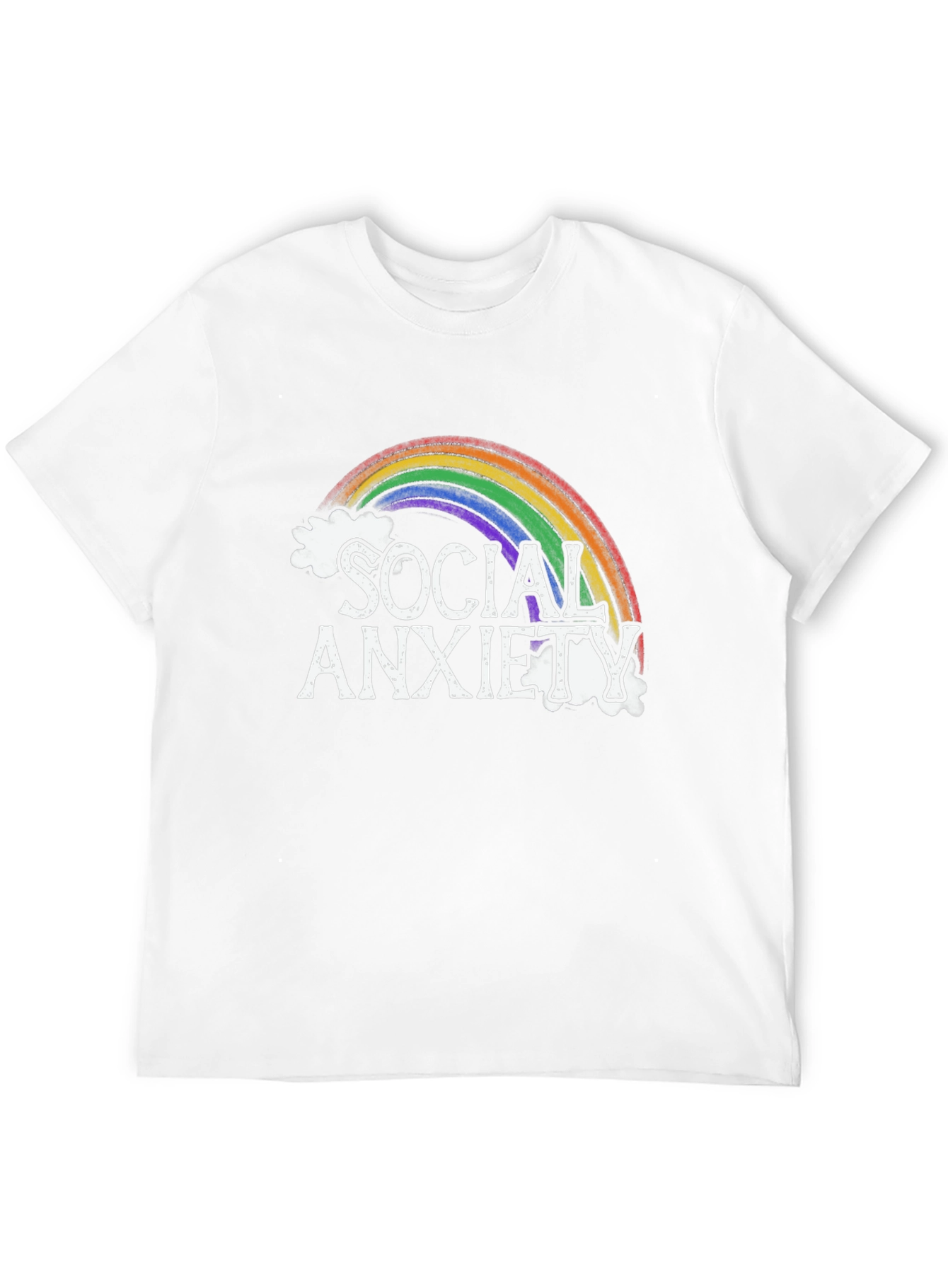 Black Social Anxiety Rainbow Graphic Tee view 12