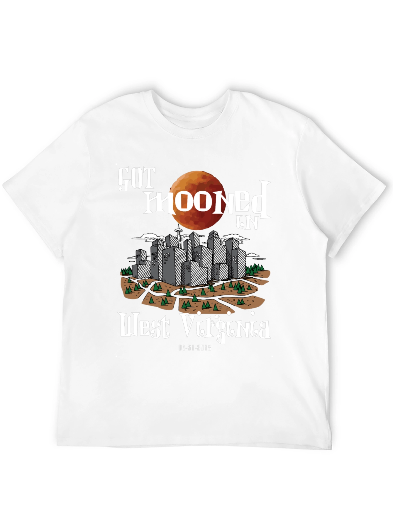 Black Got Mooned in West Virginia Graphic T-Shirt view 12