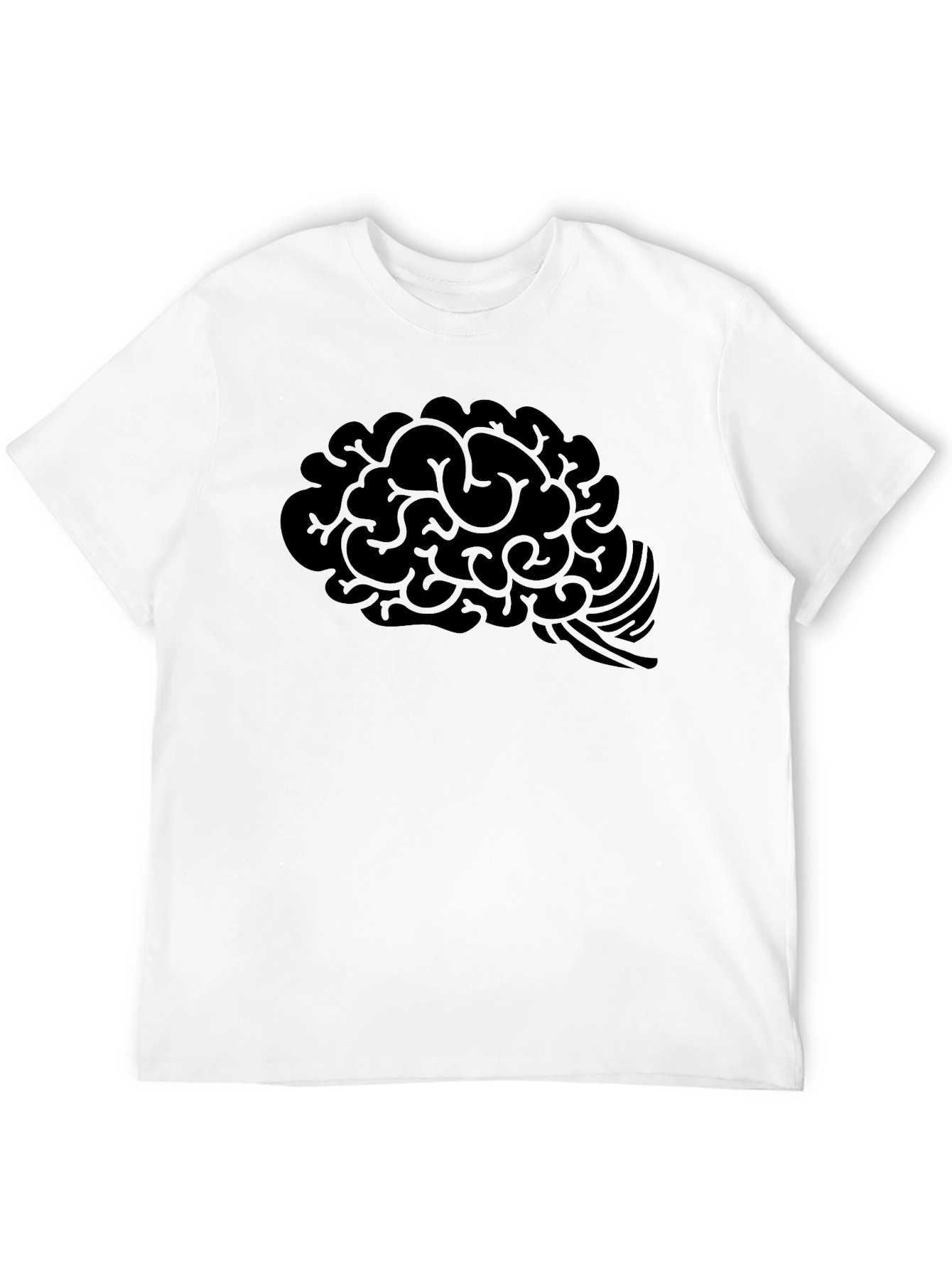 Black Brain Graphic T-Shirt - Mens Black Cotton Tee view 12
