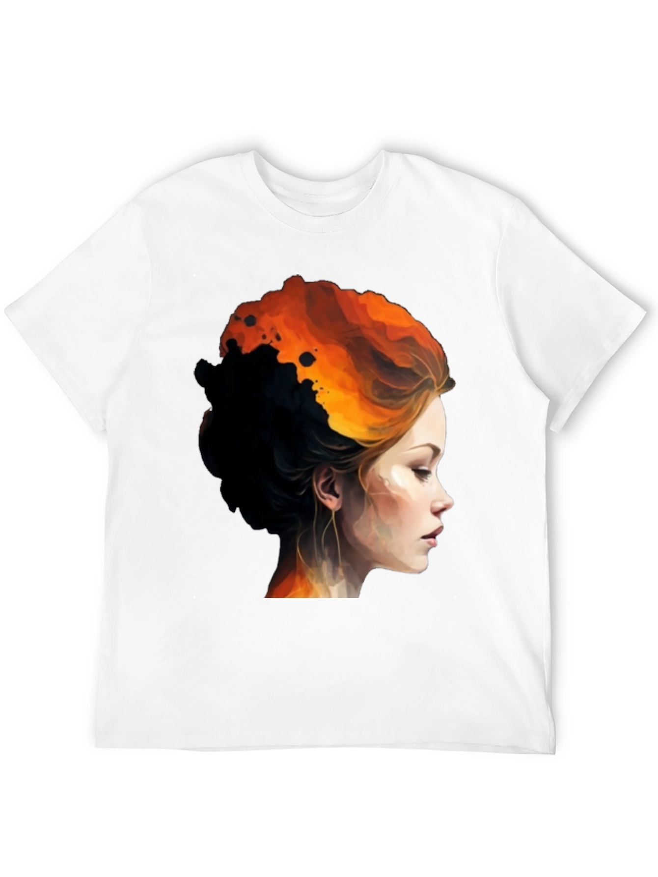Black Fiery Woman Graphic Tee - Bold Artistic Design view 12