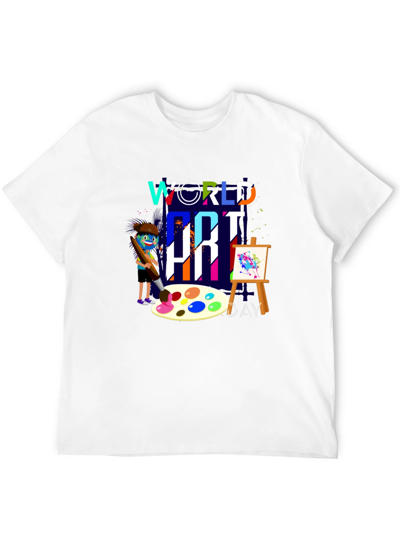 Black World Art Day T-Shirt, Painter Graphic Tee view 12
