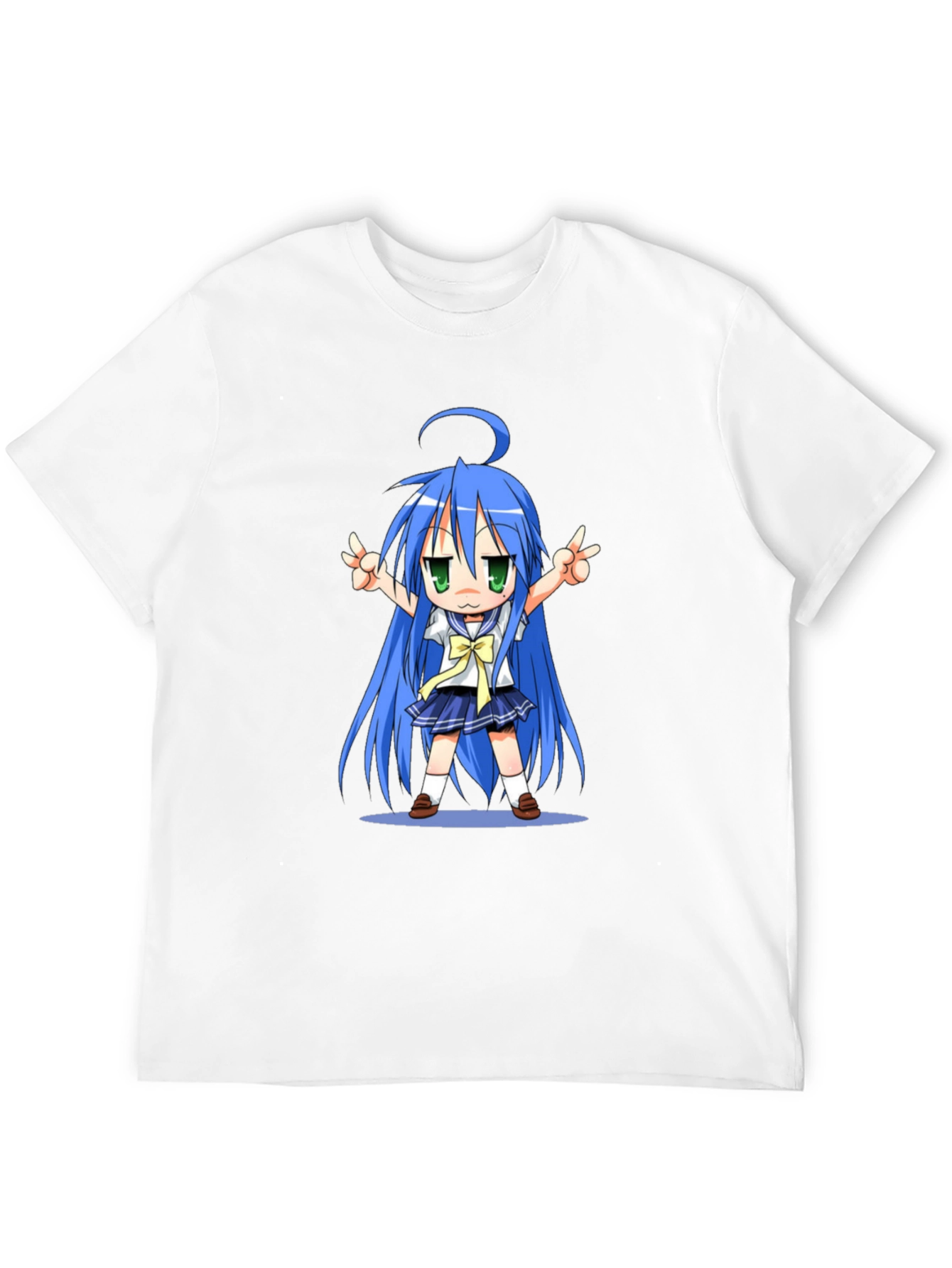 Black Anime Girl Graphic T-Shirt - Black Cotton Tee view 12