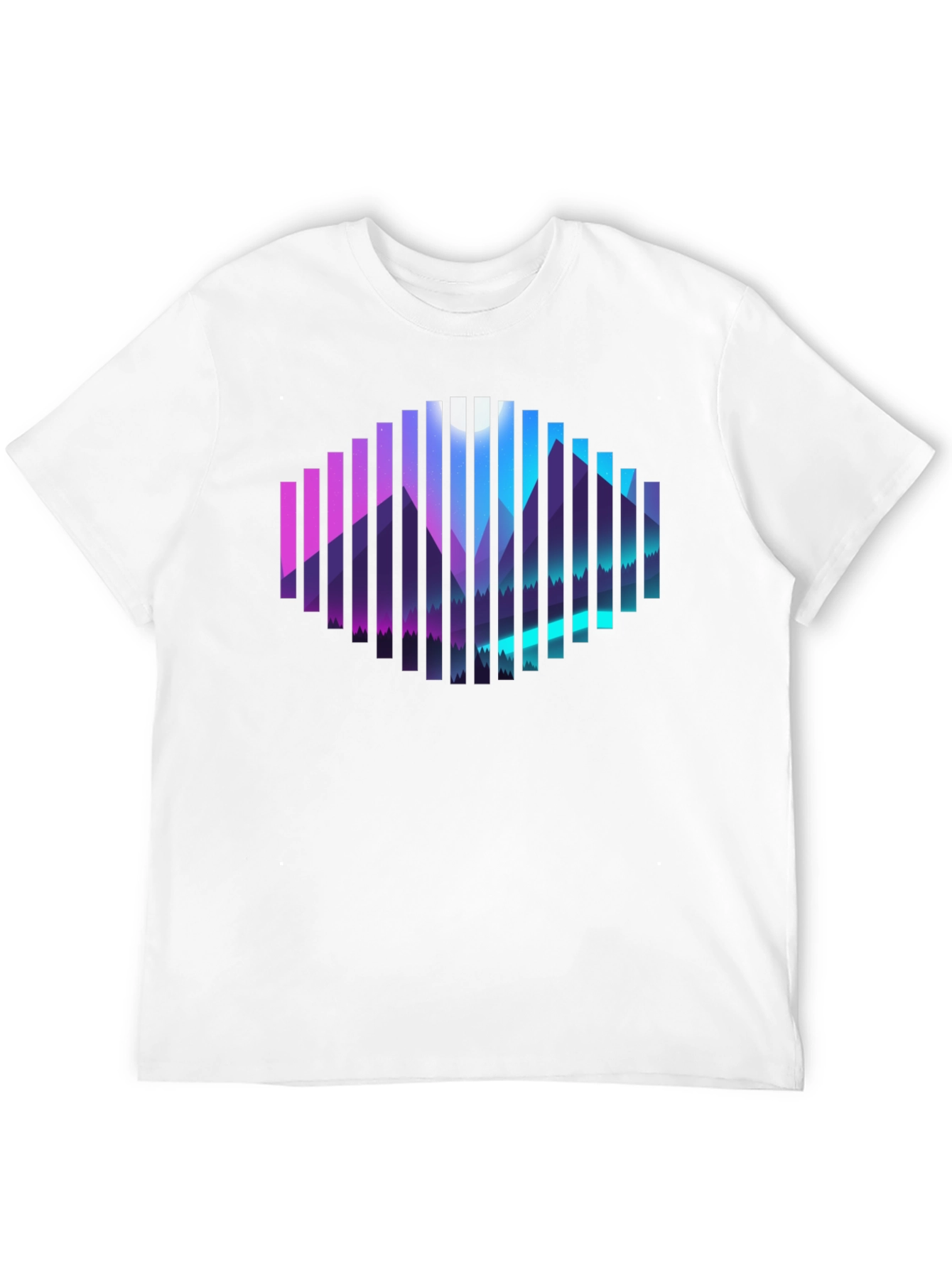 Black Geometric Mountainscape Graphic Tee - Black view 12