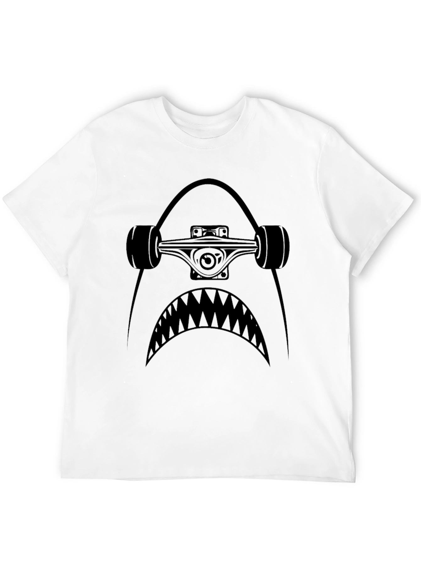 Black Shark Skateboard Graphic Tee - Black view 12