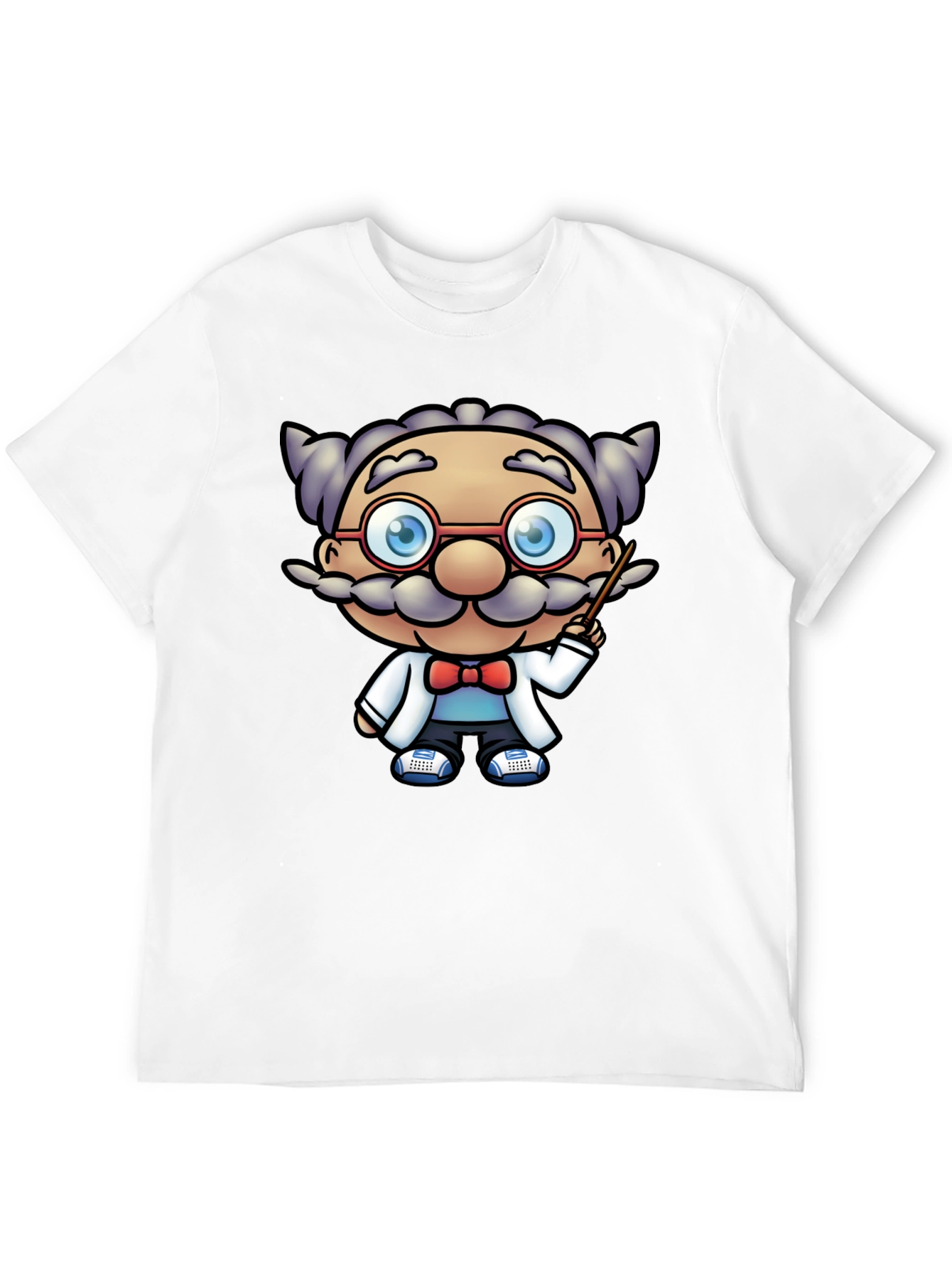 Black Scientist Cartoon Graphic Tee - Black T-Shirt view 12