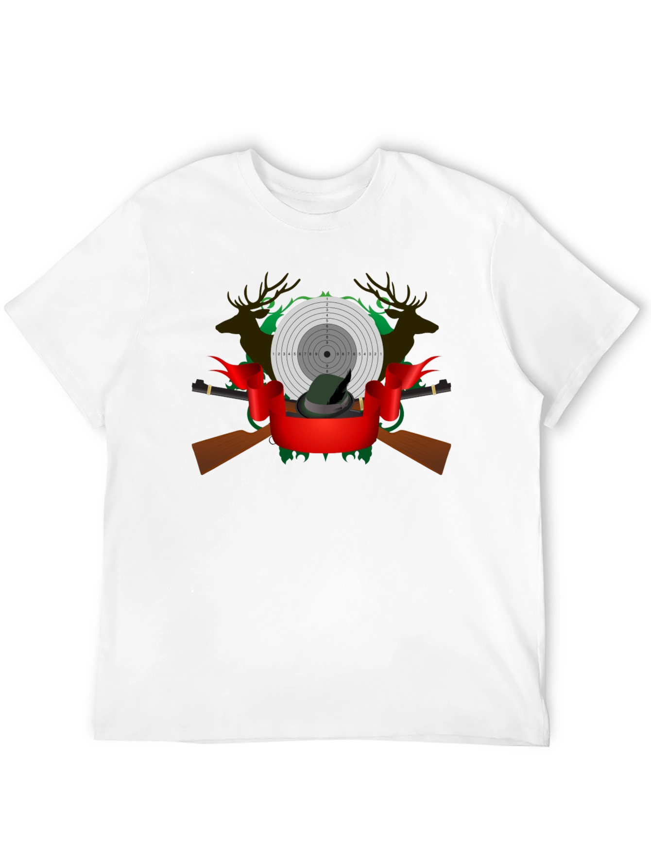 Black Hunting Graphic Tee - Deer, Target, and Rifle Design view 12