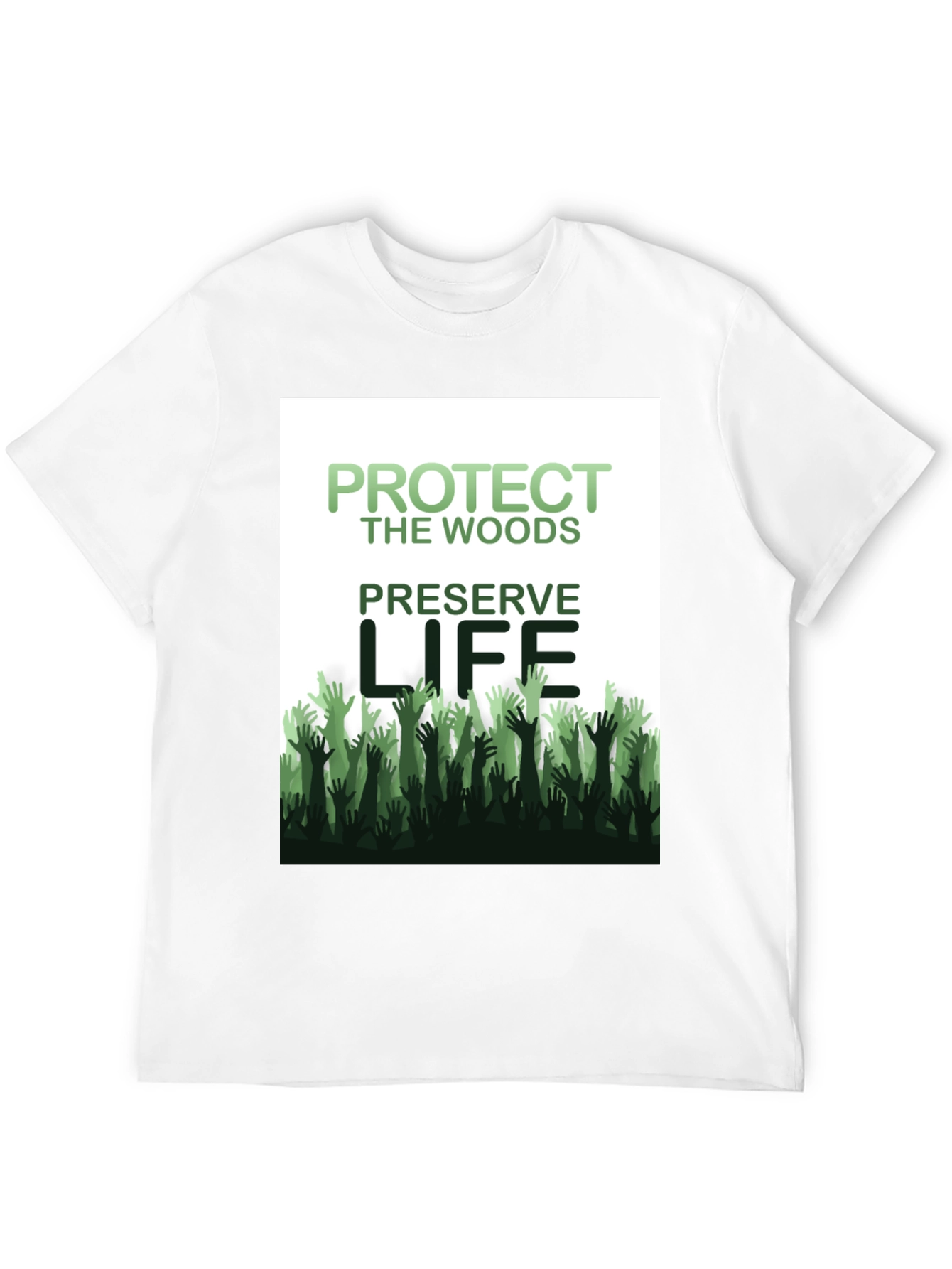 Black Protect the Woods, Preserve Life Graphic Tee view 12