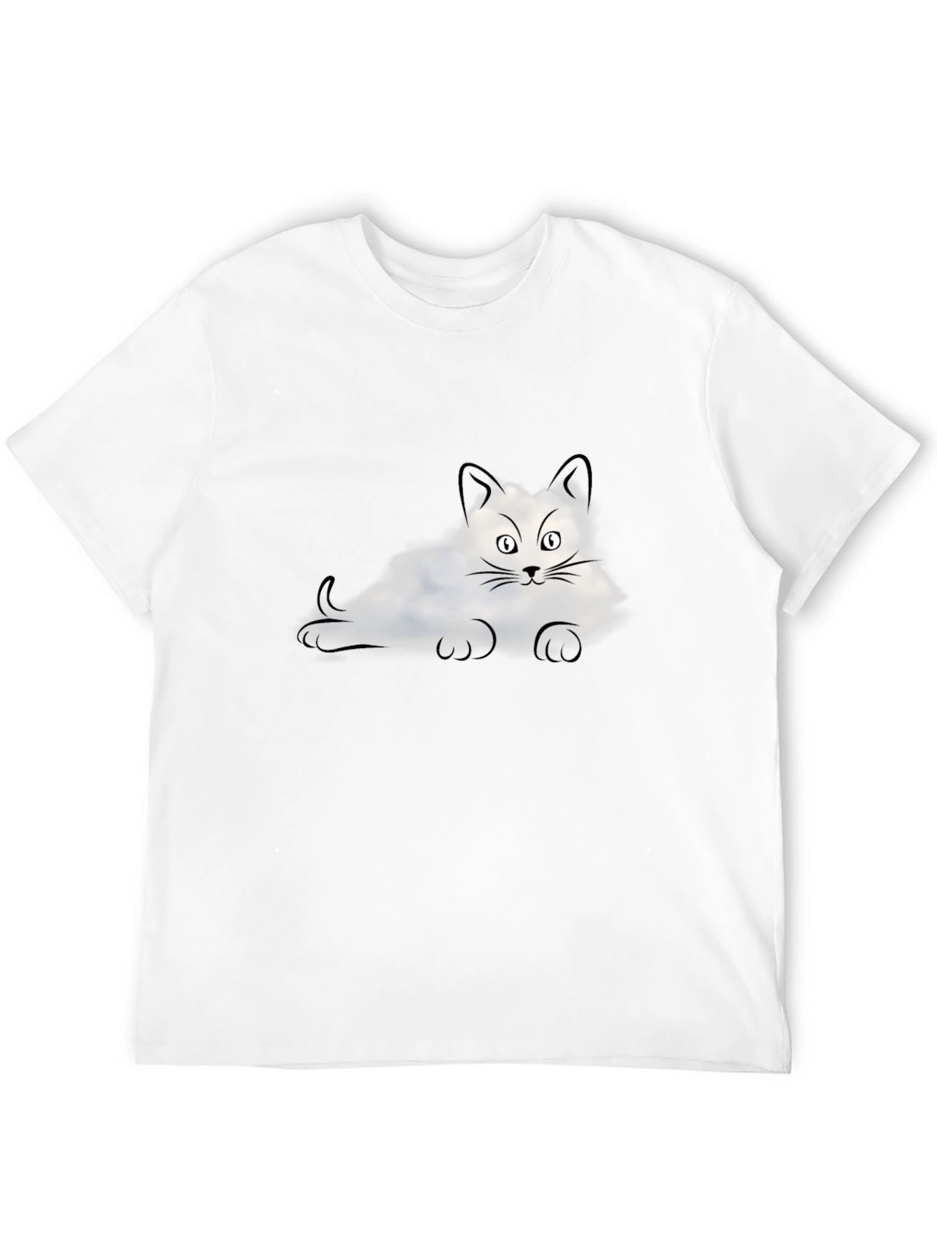Black Cloud Cat Graphic T-Shirt - Black view 12