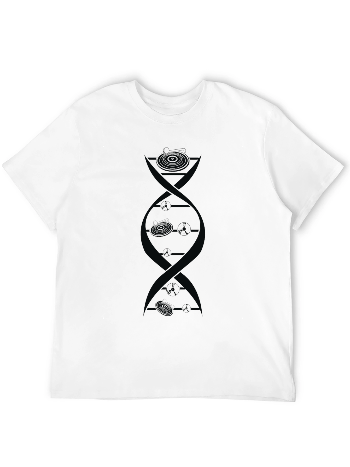 Black DJ DNA Black Graphic Tee - Music Lover T-Shirt view 12