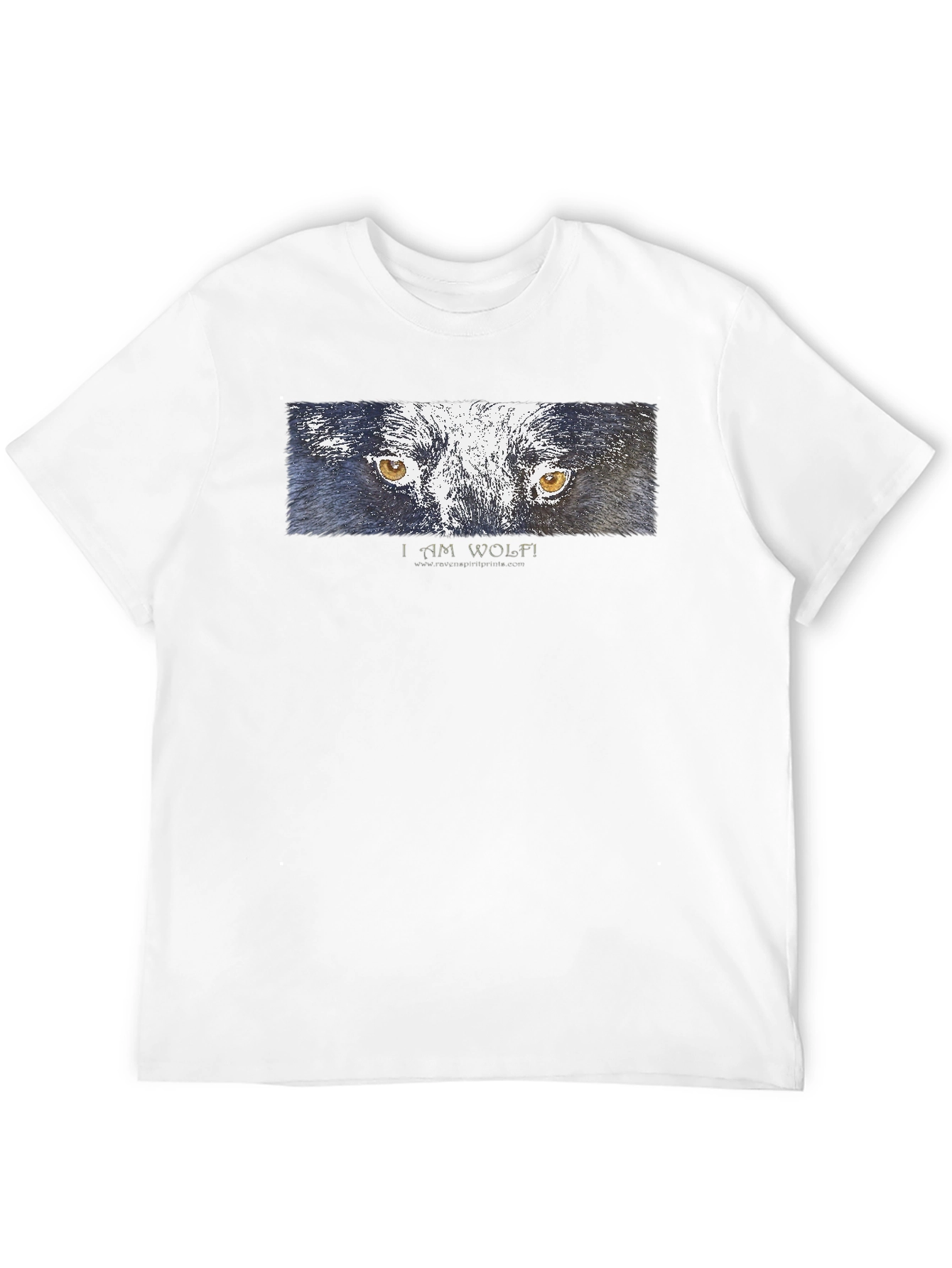 Black I Am Wolf! Graphic Print Black T-Shirt view 12
