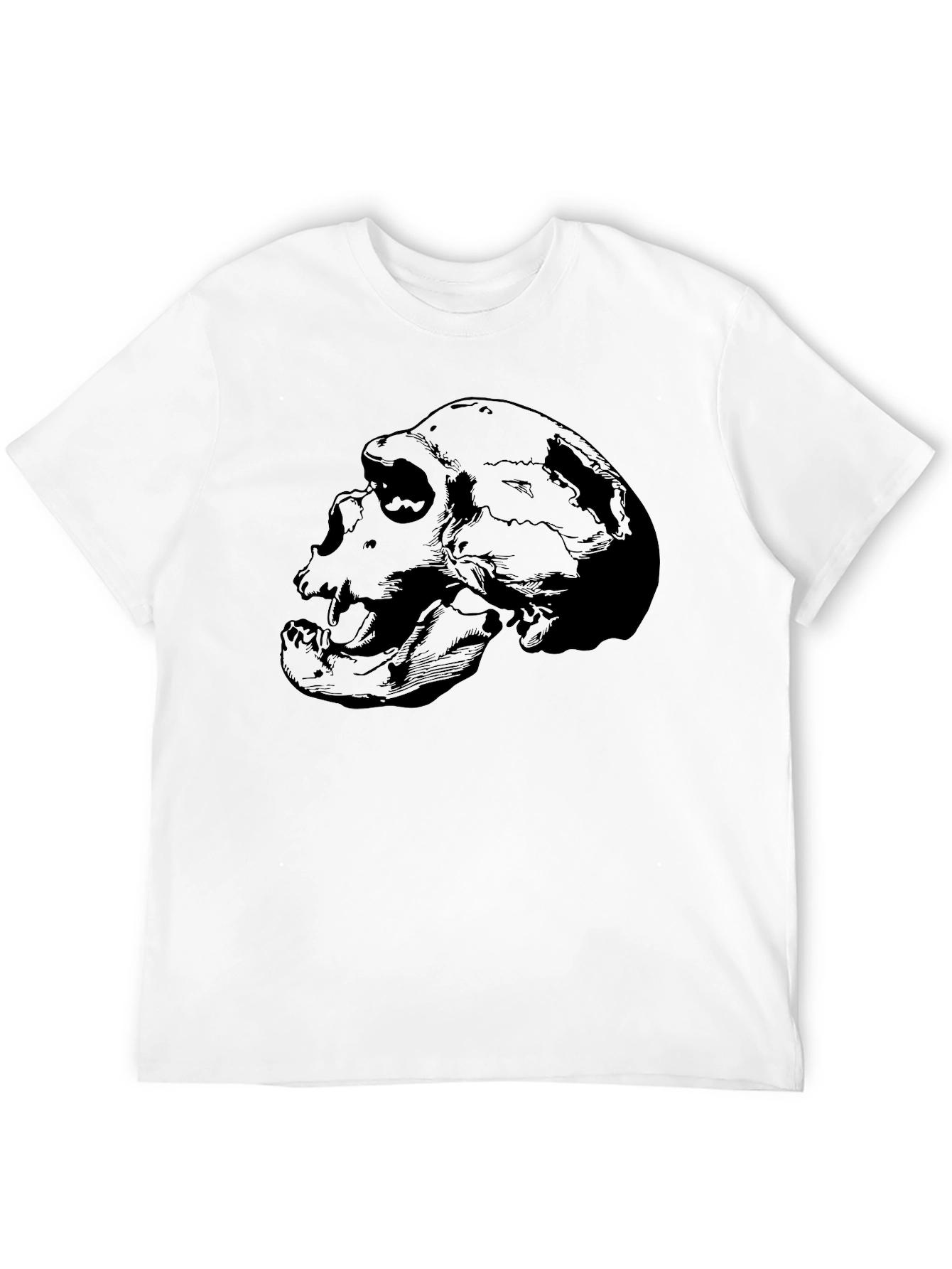 Black Skull Graphic Print Crew Neck T-Shirt view 12