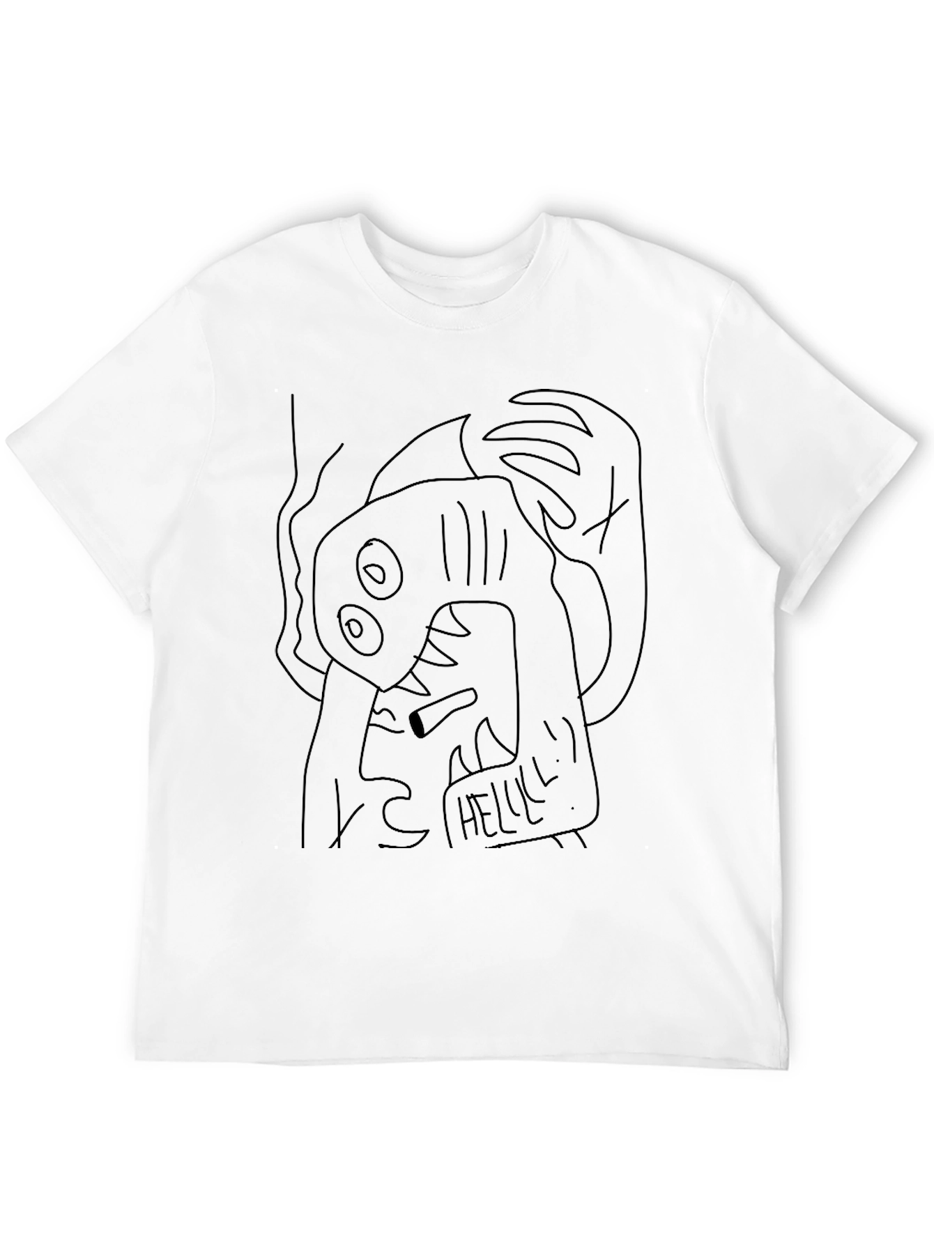 Black Abstract Graphic Print Black T-Shirt view 12