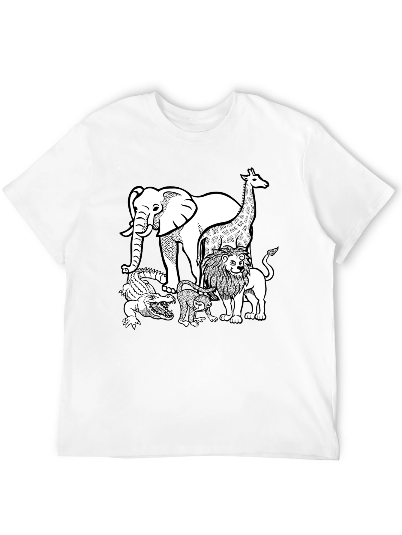 Black Safari Crew Neck Graphic Tee - Black view 12