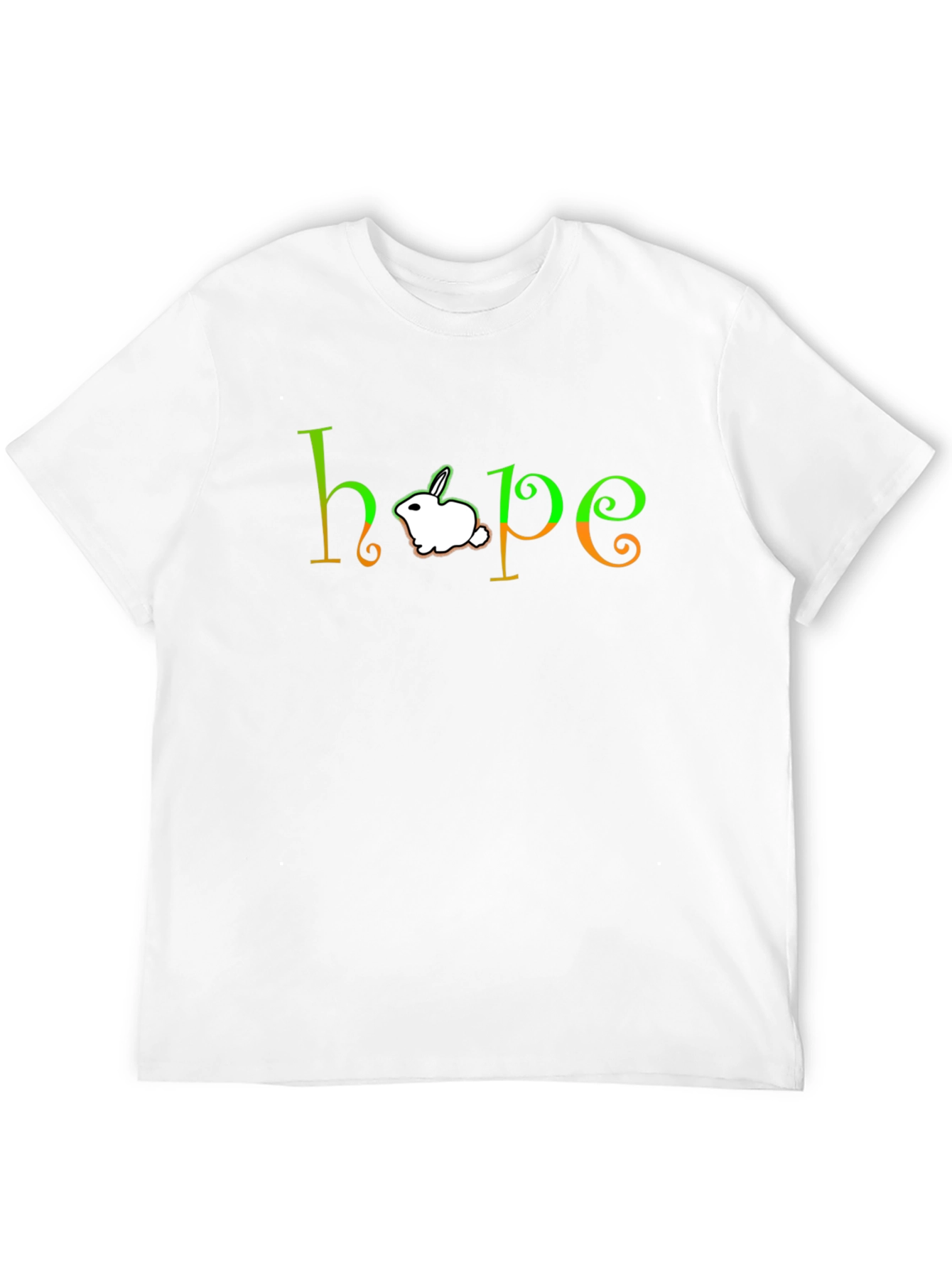 Black Hope Rabbit Graphic Tee - Unisex Black T-Shirt view 12