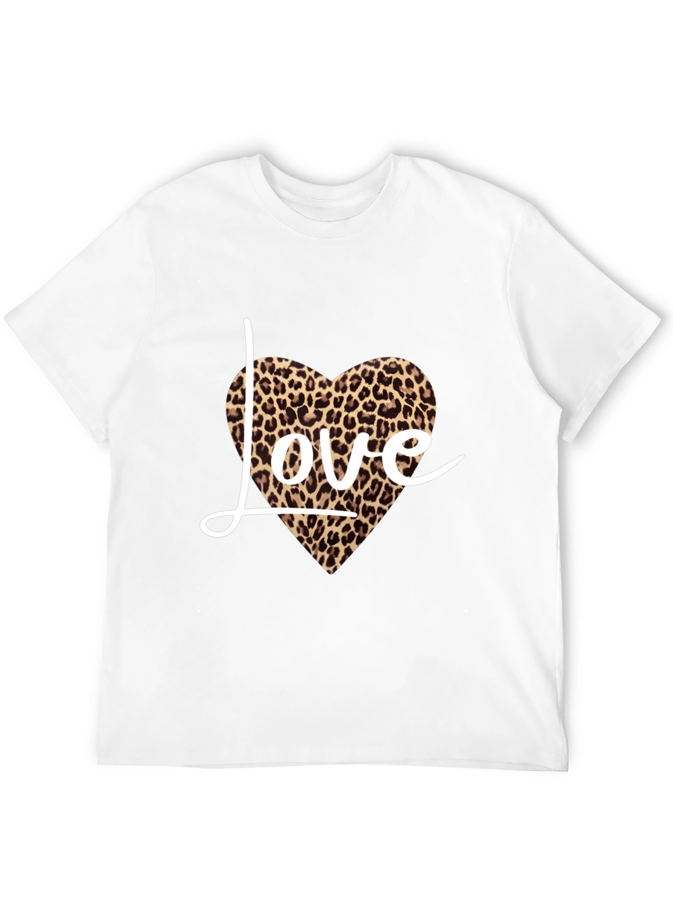 Black Leopard Love Heart Print Black T-Shirt view 12