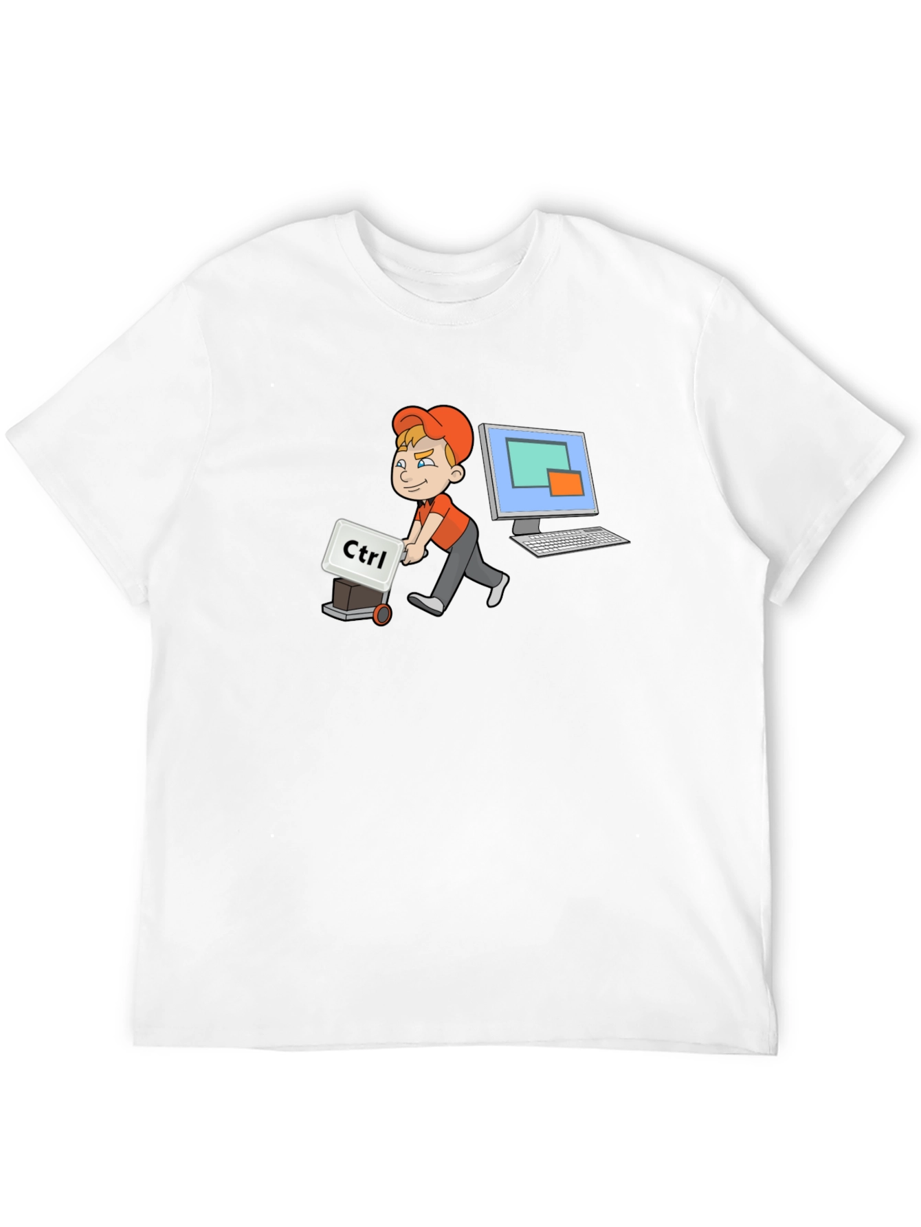 Black Geeky "Ctrl" Computer T-Shirt view 12