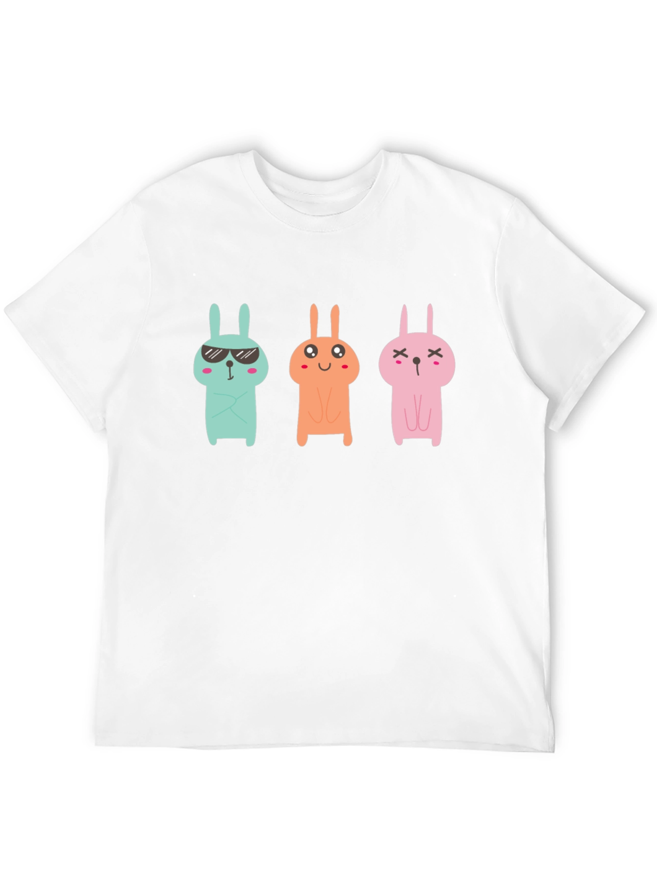 Black Cool Bunny Graphic Tee - Black Unisex T-Shirt view 12