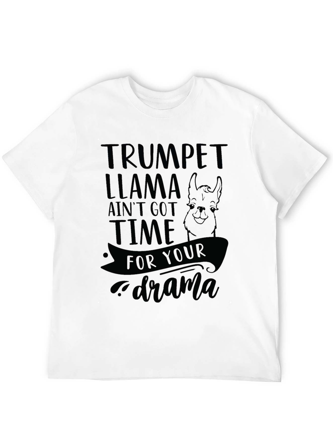 Black Trumpet Llama Graphic Tee - Ain't Got Time For Your Drama view 12