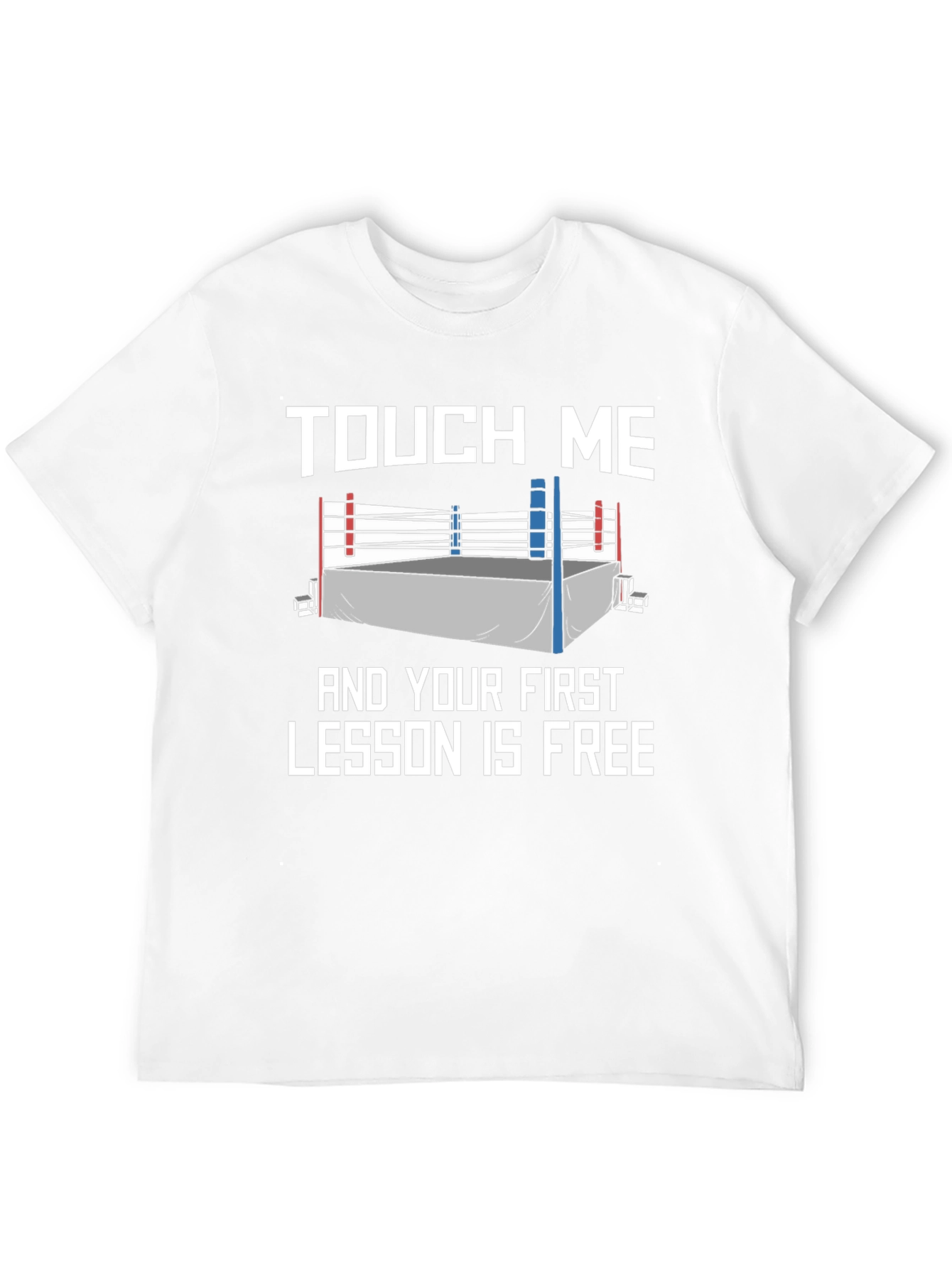 Black Touch Me Funny Boxing Lesson T-Shirt view 12