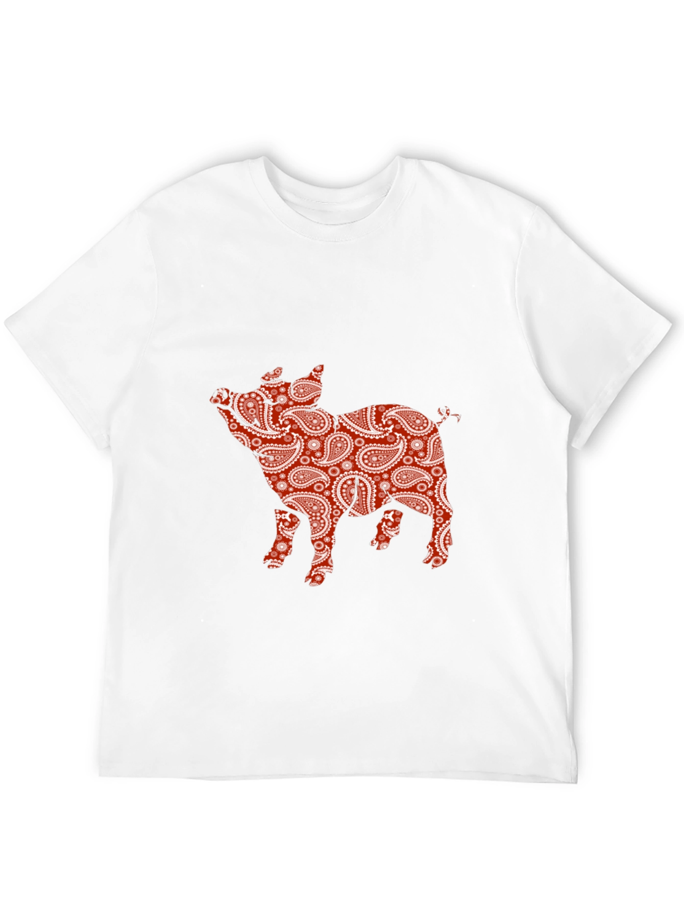 Black Paisley Pig Print T-Shirt view 12