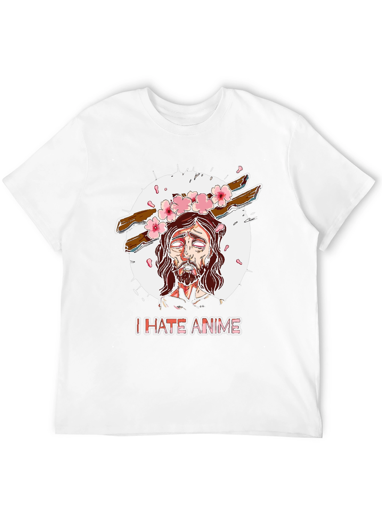 Black I Hate Anime Graphic Tee view 12