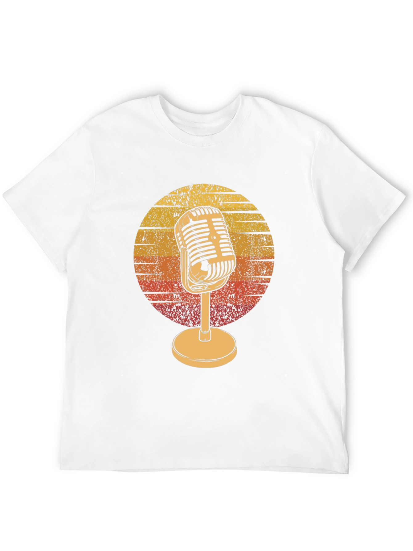 Black Retro Microphone Graphic Tee - Vintage Music Lover T-Shirt view 12