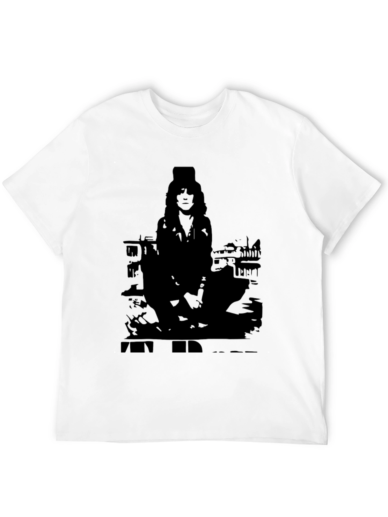 Black Black Graphic Tee - Patti Smith Silhouette Design view 12