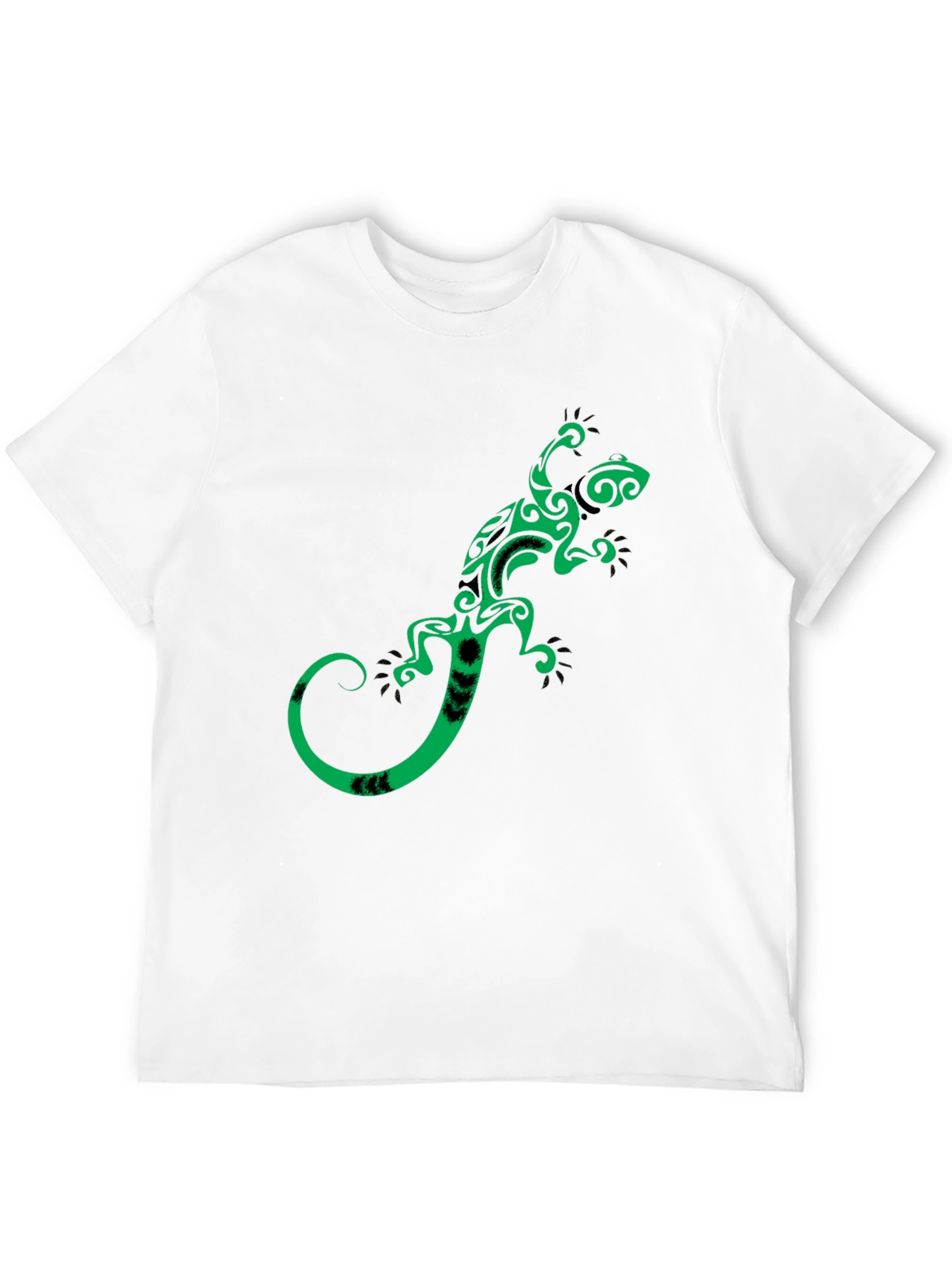 Black Tribal Gecko Graphic Tee - Stylish Black T-Shirt view 12
