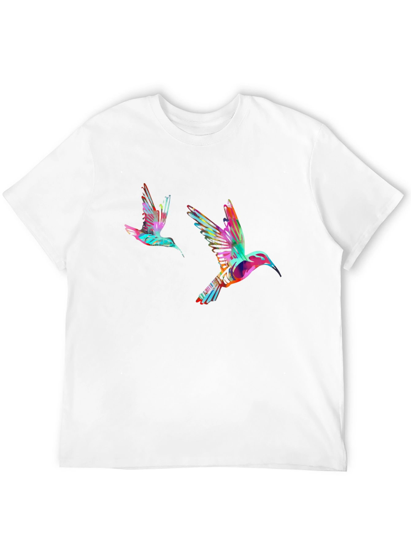 Black Hummingbird Print Black T-Shirt view 12