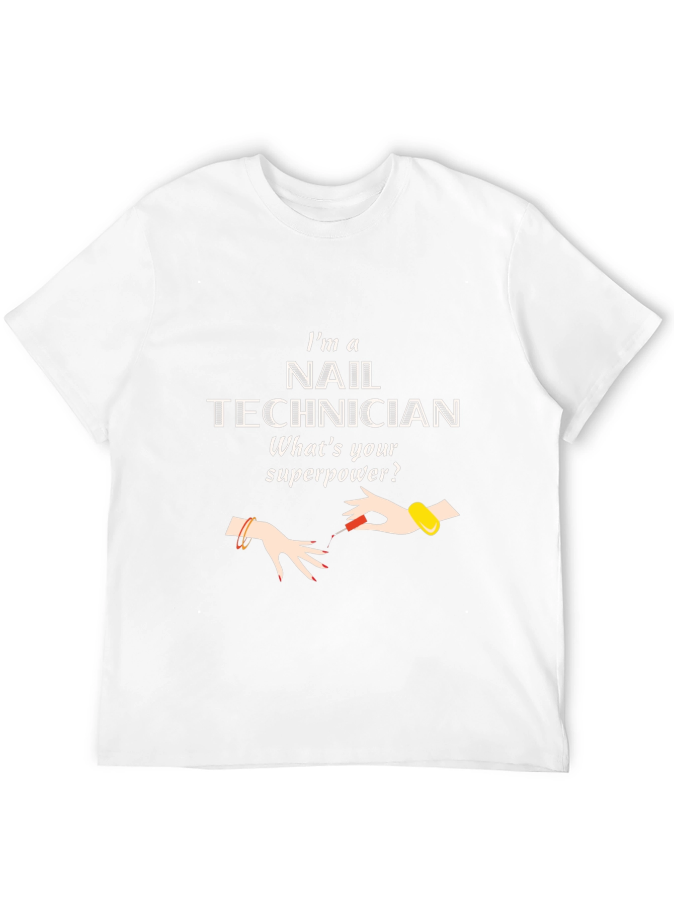 Black Nail Technician Superpower Graphic T-Shirt view 12