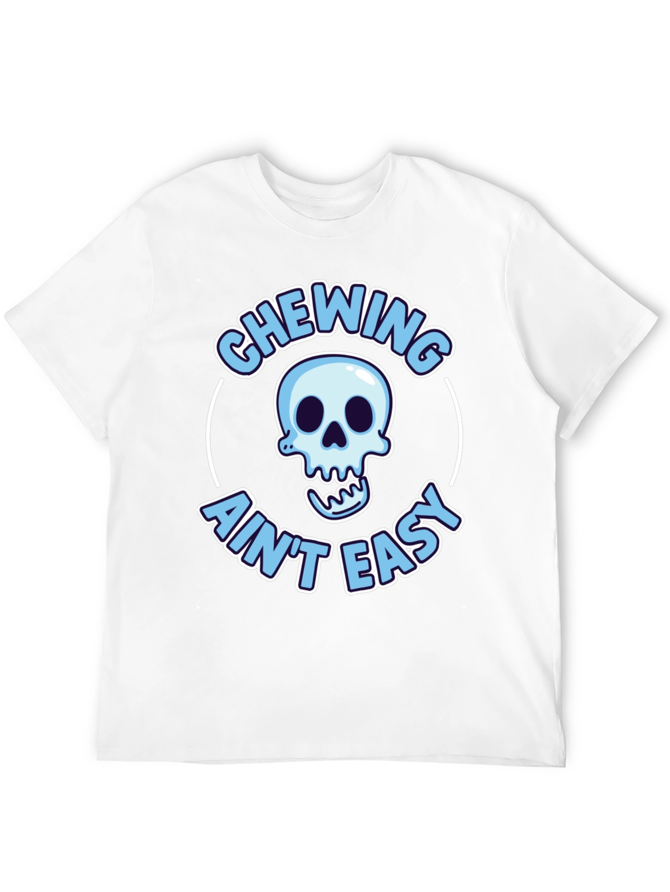 Black Chewing Ain't Easy Skeleton Graphic Tee view 12