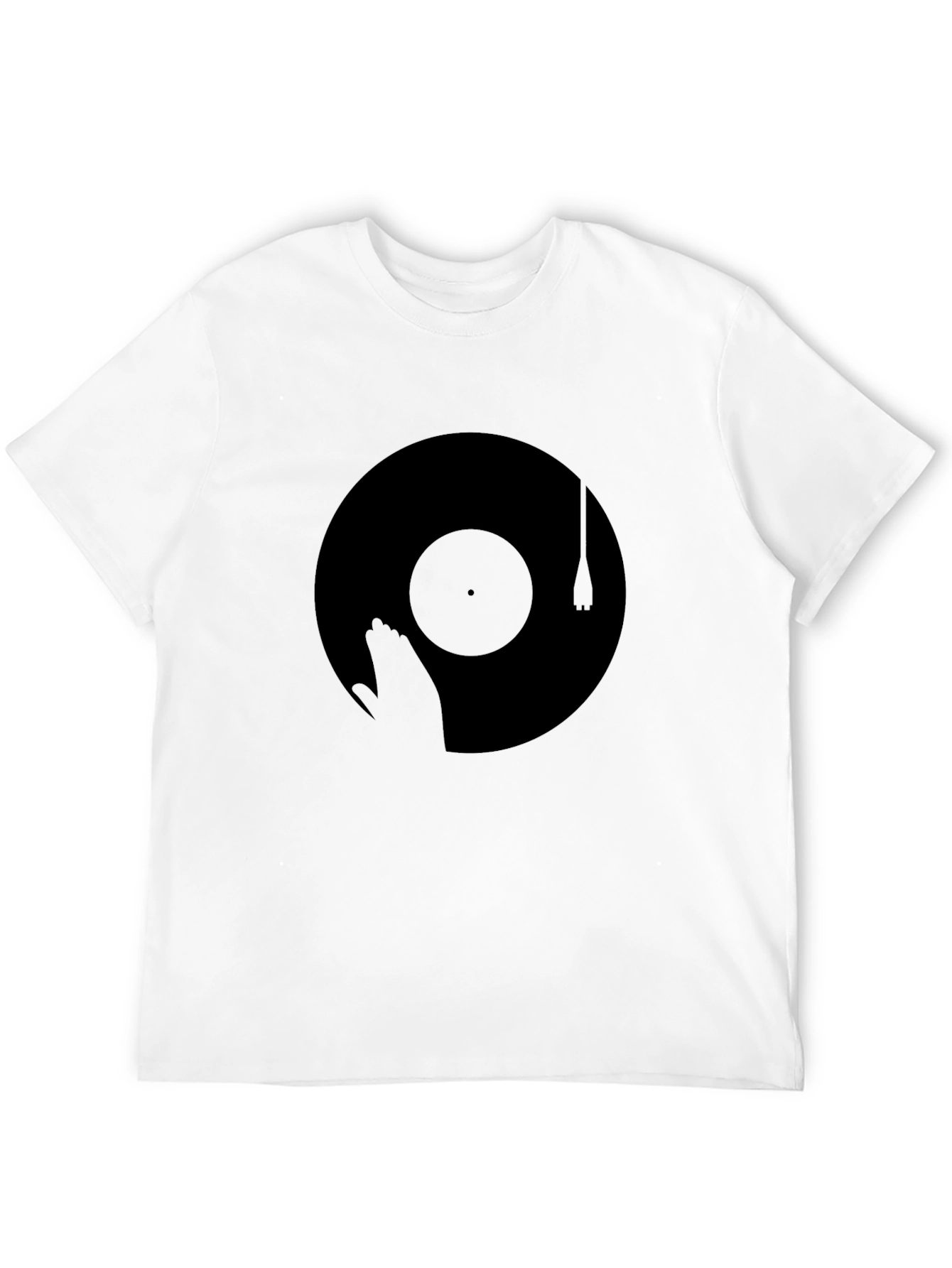 Black Vinyl Record Graphic Tee - Retro Music Lover T-Shirt view 12