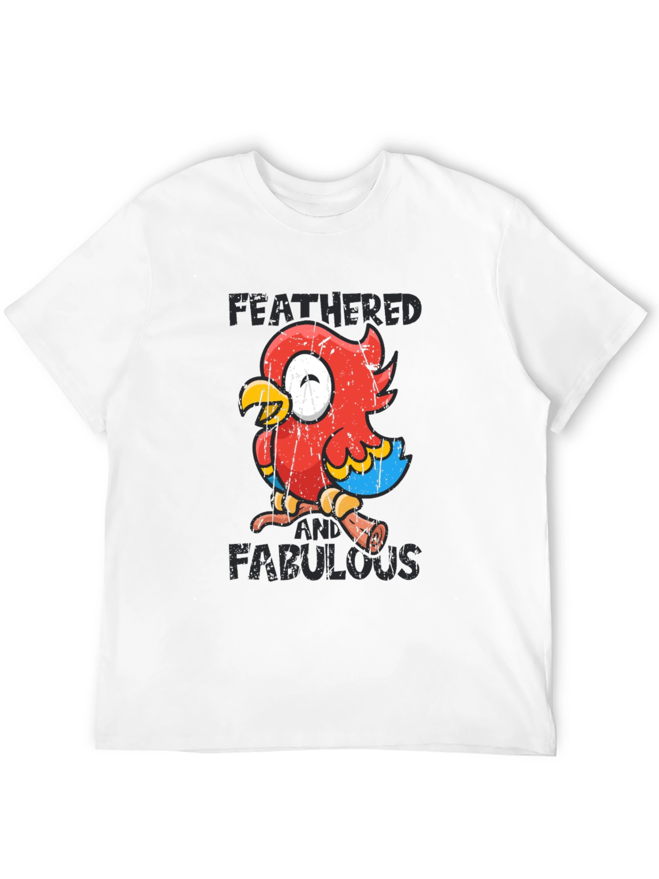 Black Feathered & Fabulous Parrot Graphic Tee view 12