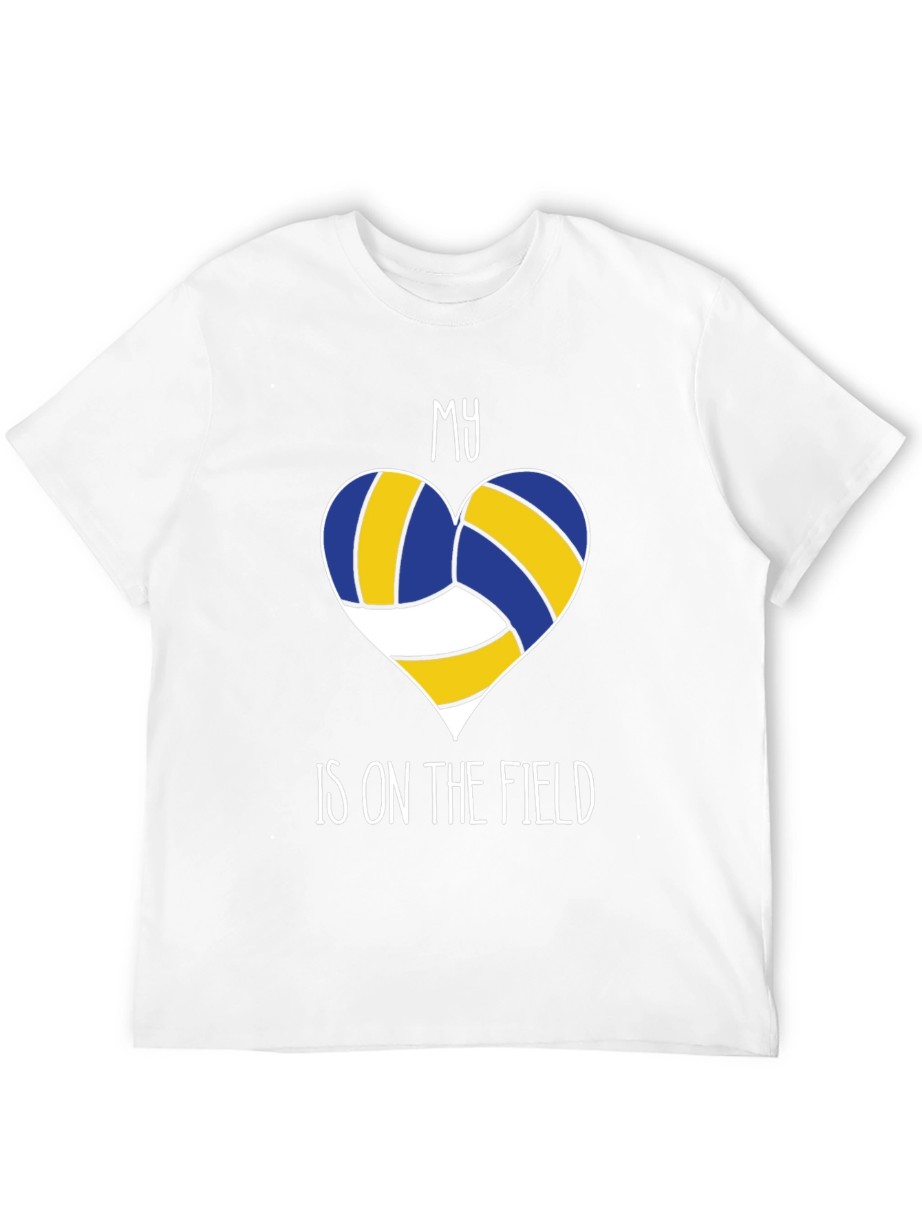 Black Volleyball Heart T-Shirt - My Heart is on the Field view 12