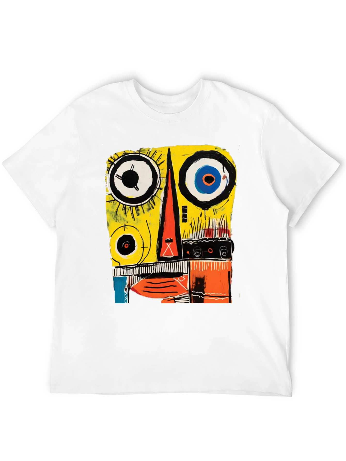 Black Abstract Face Graphic Tee - Modern Art T-Shirt view 12