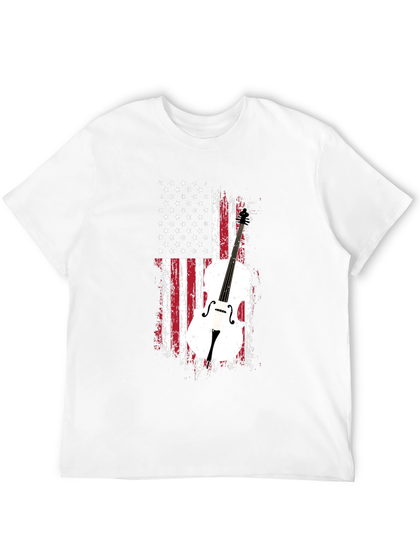 Black American Flag Cello T-Shirt view 12
