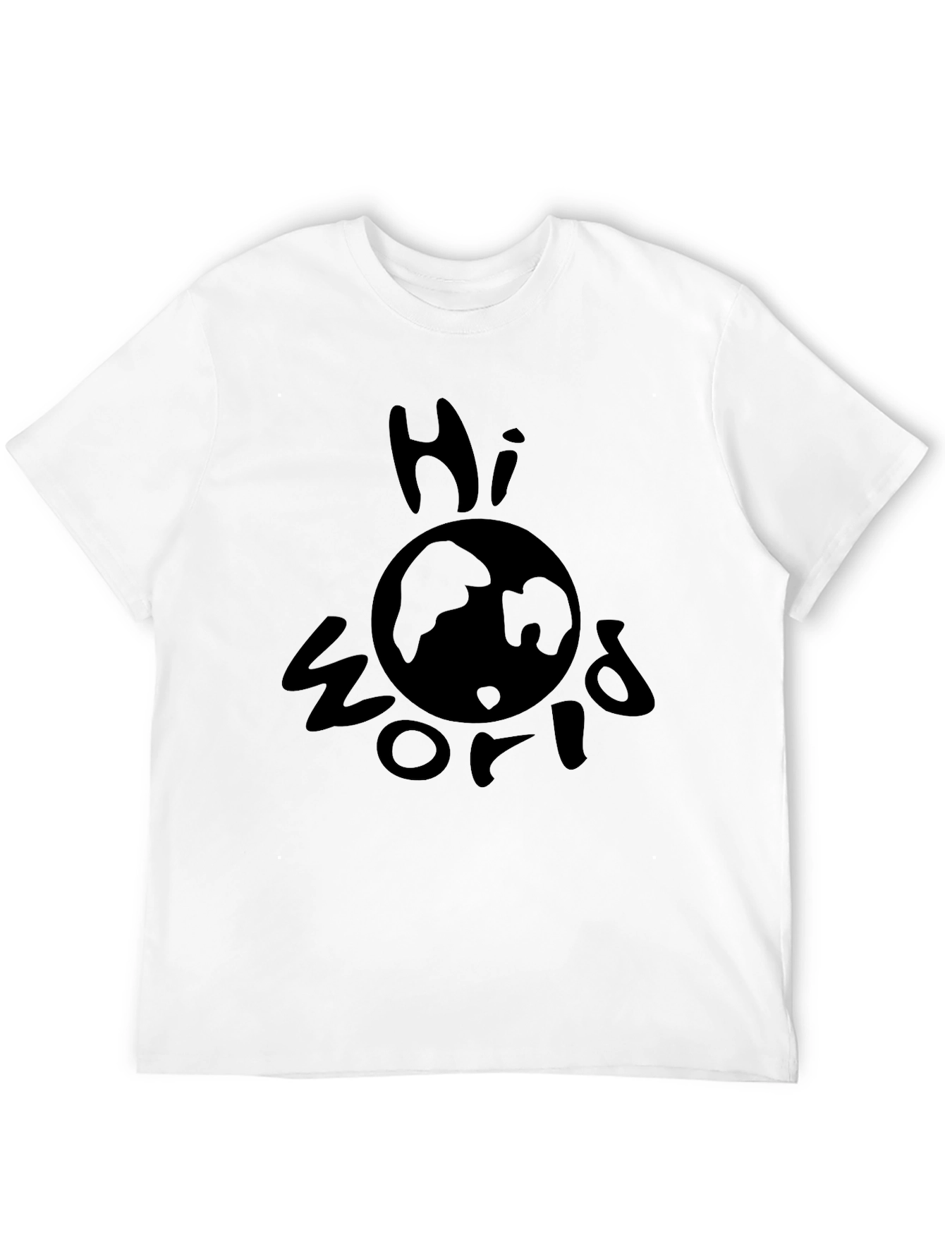 Black Hi World Black T-Shirt - Graphic Tee view 12