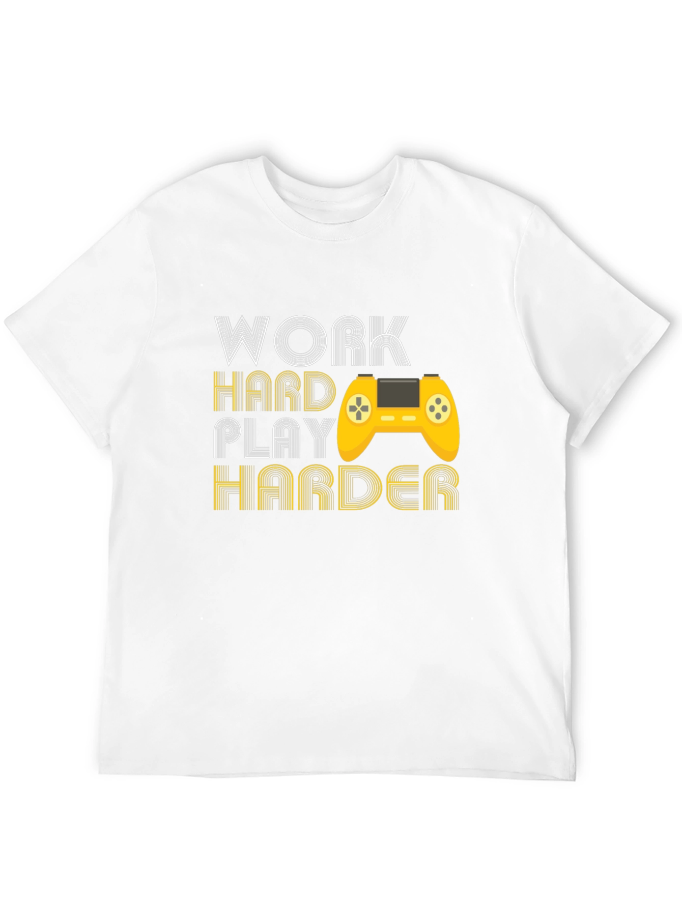 Black Work Hard Play Harder Gaming T-Shirt view 12